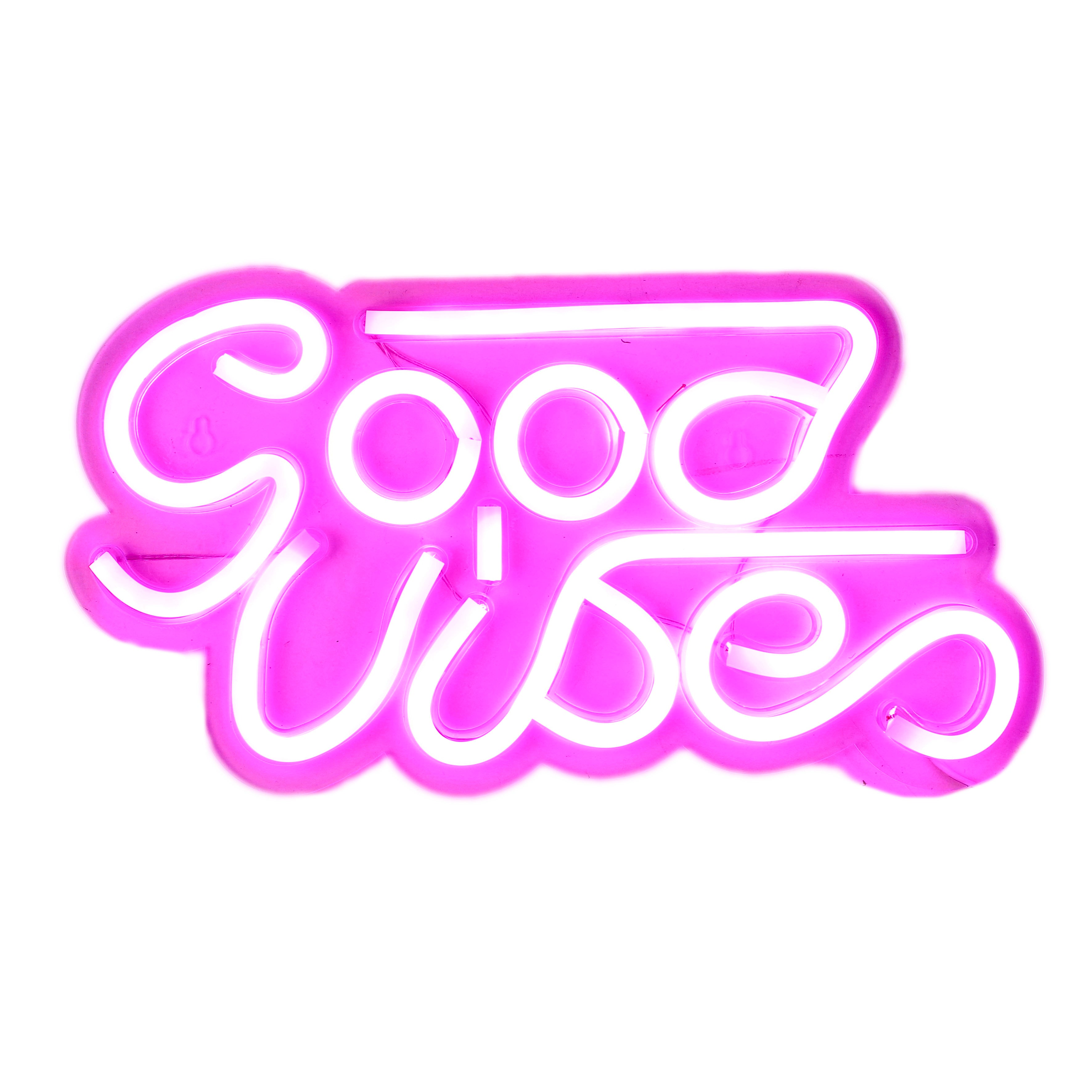 LAMPE LED EFFET NEON GOOD VIBES USB