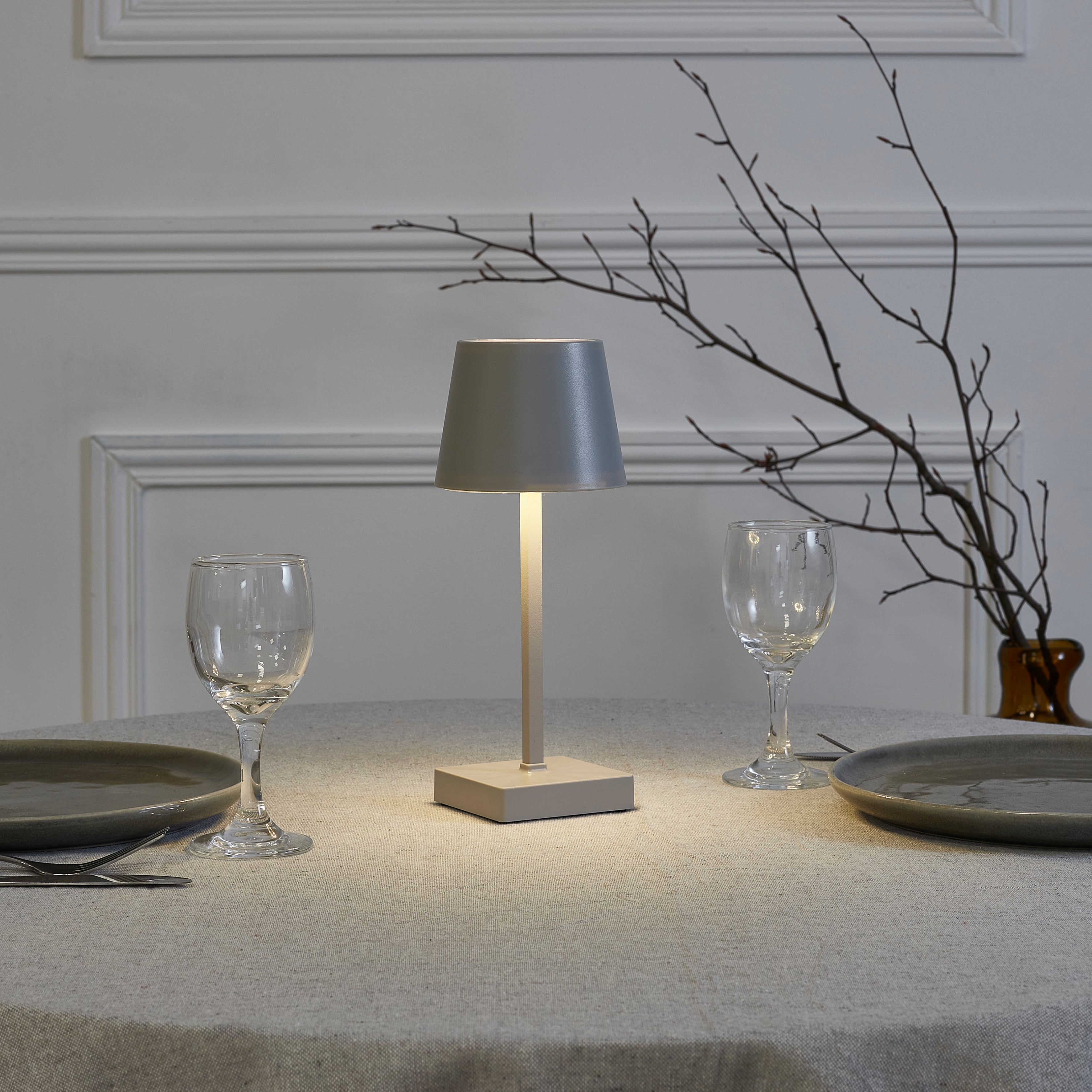 LAMPE LED DE TABLE TACTILE TAUPE