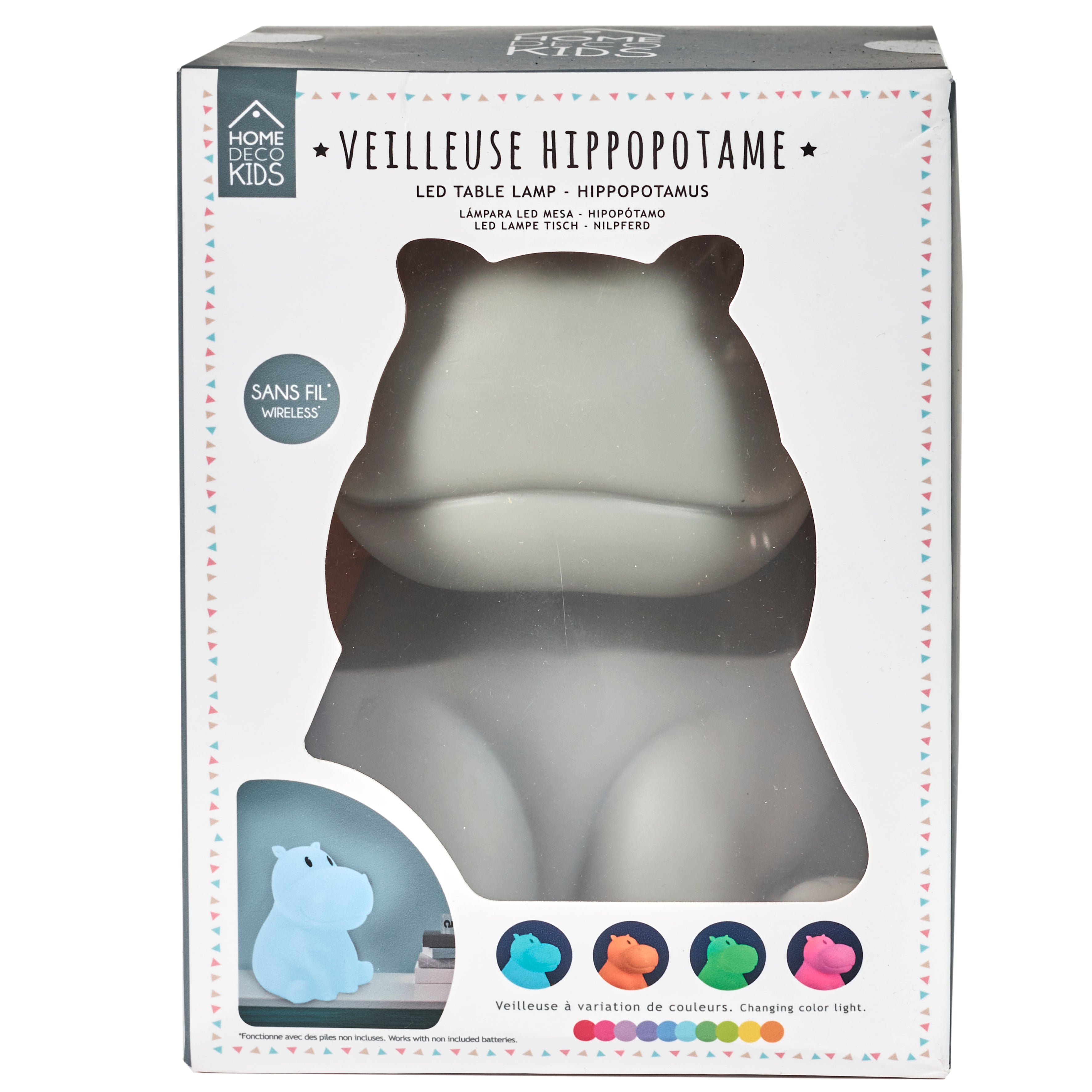 LAMPE VEILLEUSE HIPPOPOTAME