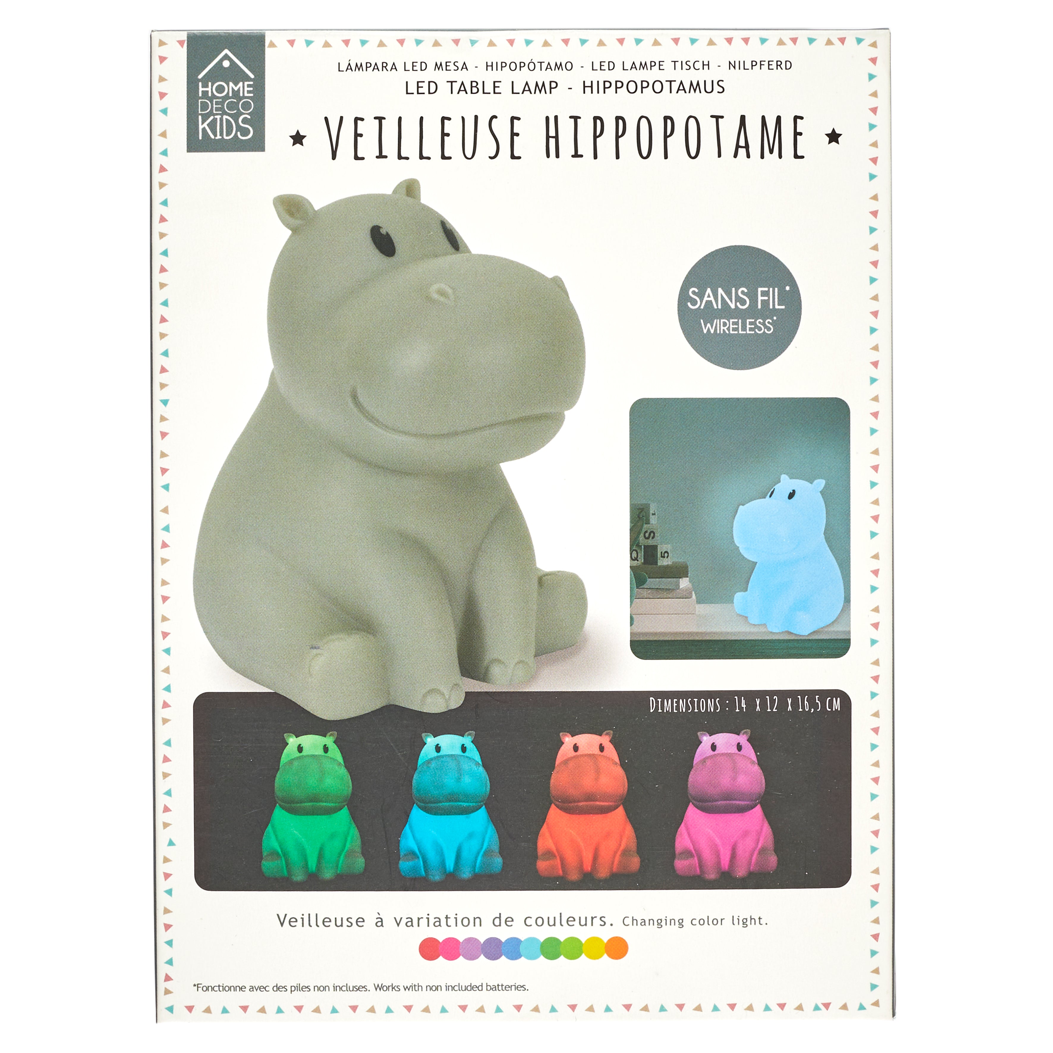 LAMPE VEILLEUSE HIPPOPOTAME