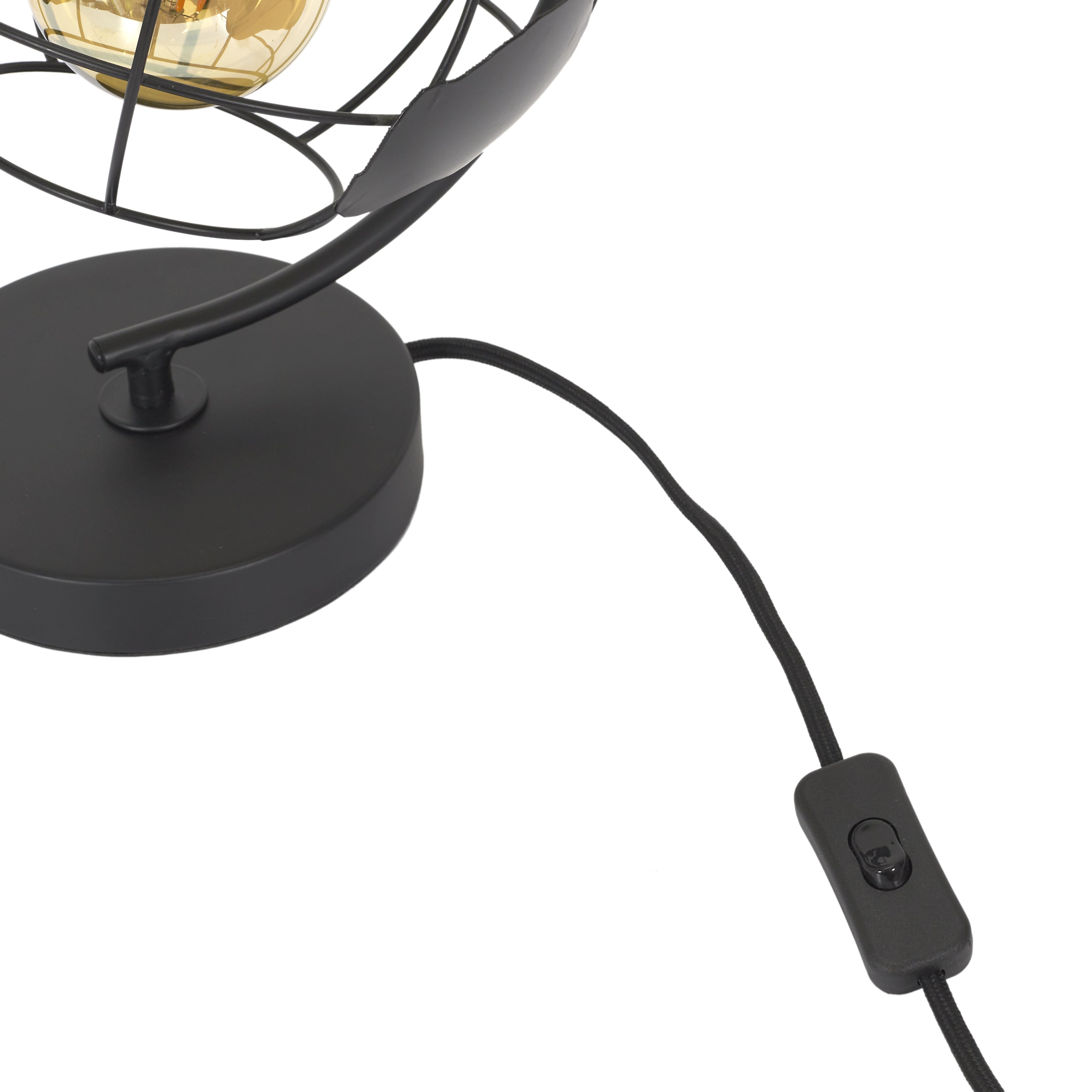 LAMPE A POSER METAL NOIR GLOBE
