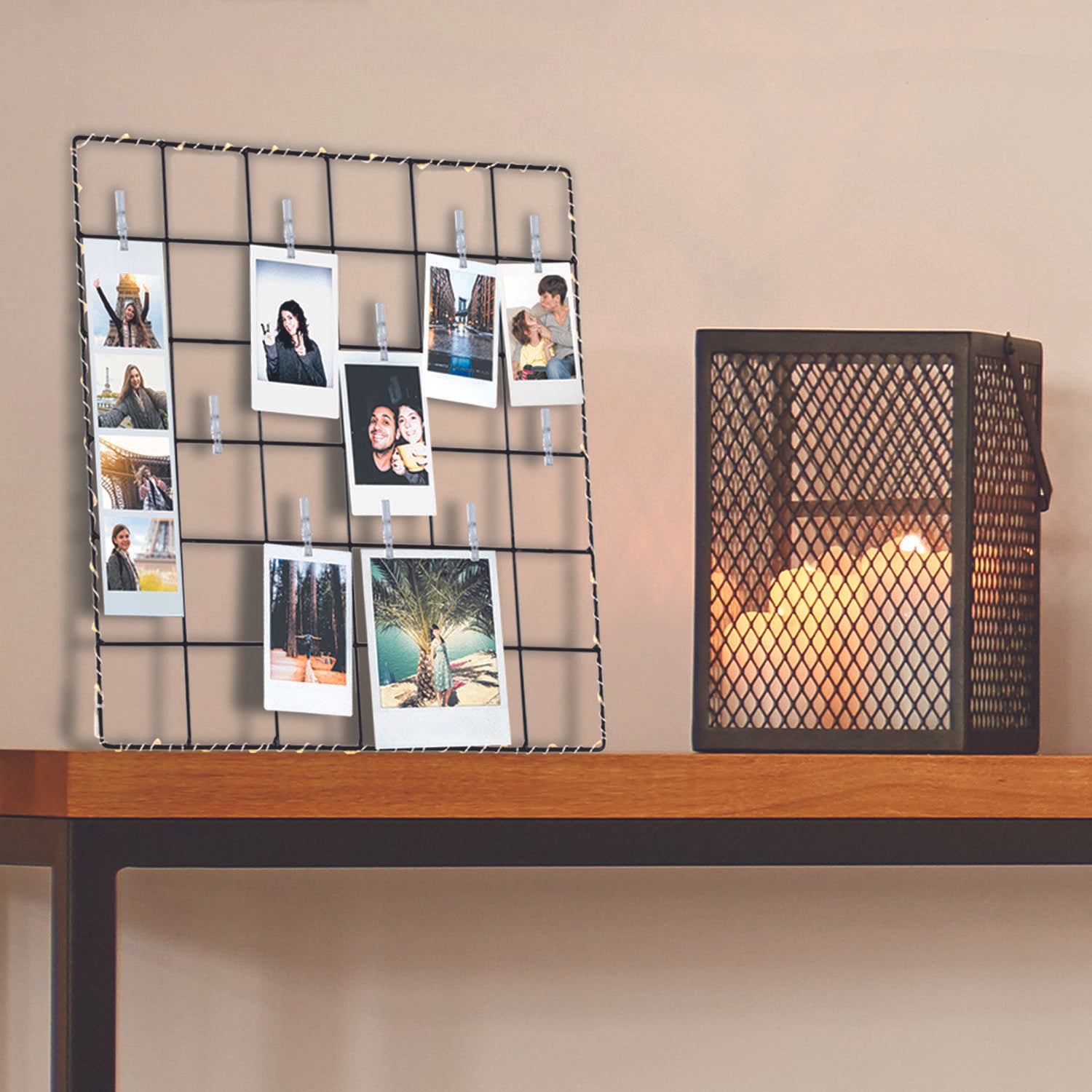CADRE PHOTO LED AVEC PINCES