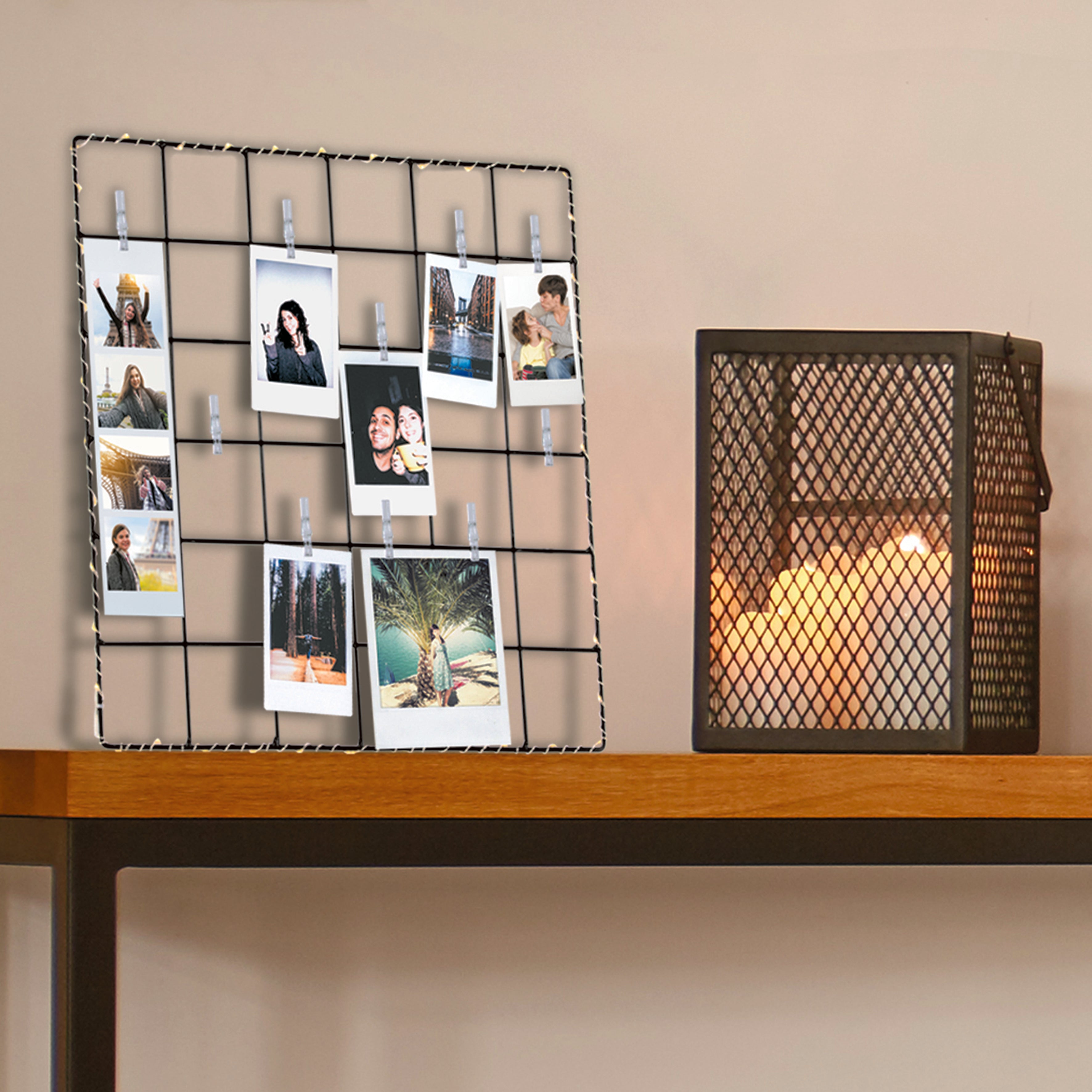 CADRE PHOTO LED AVEC PINCES