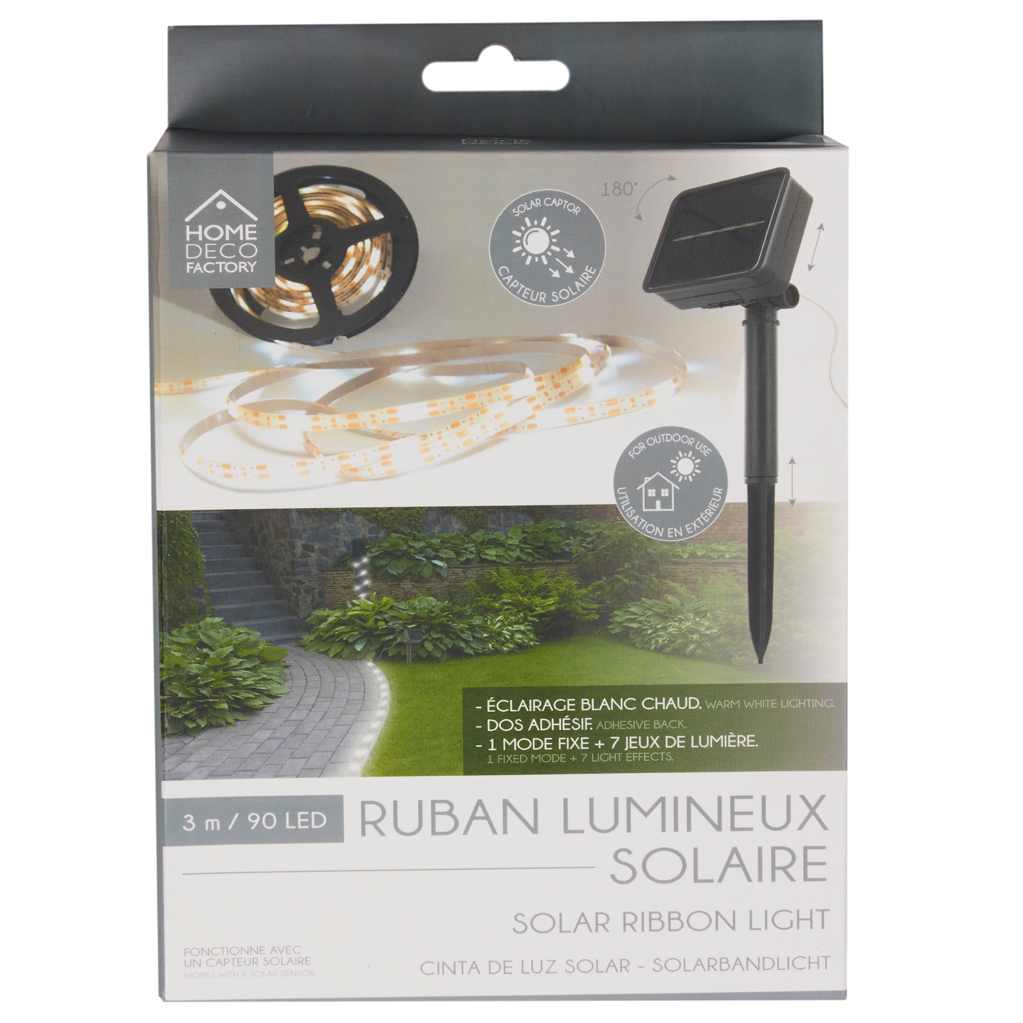 GUIRLANDE LUMINEUSE SOLAIRE LED BLANCHE 3M