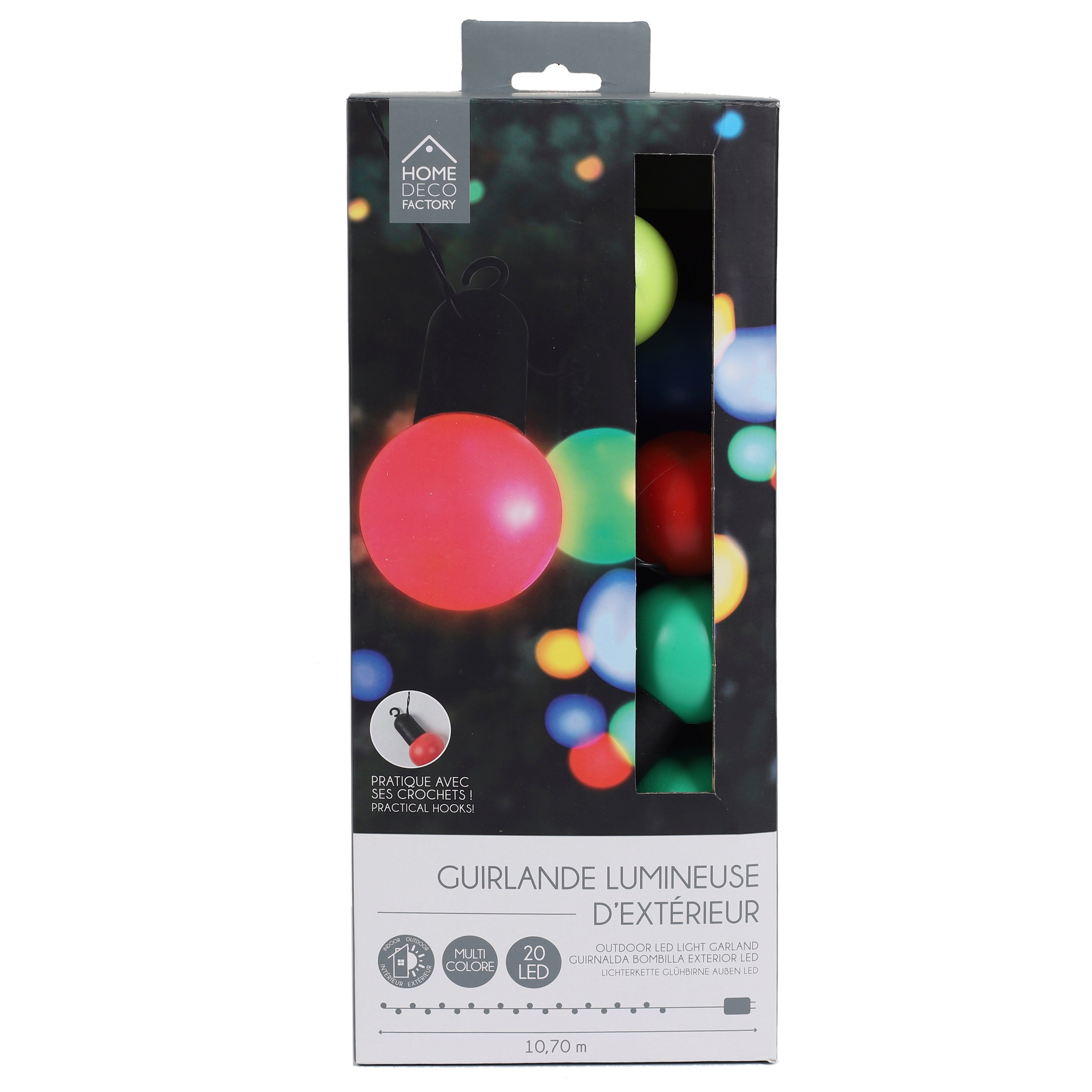 GUIRLANDE AMPOULES MULTICOLORES 20 LEDS 5M70