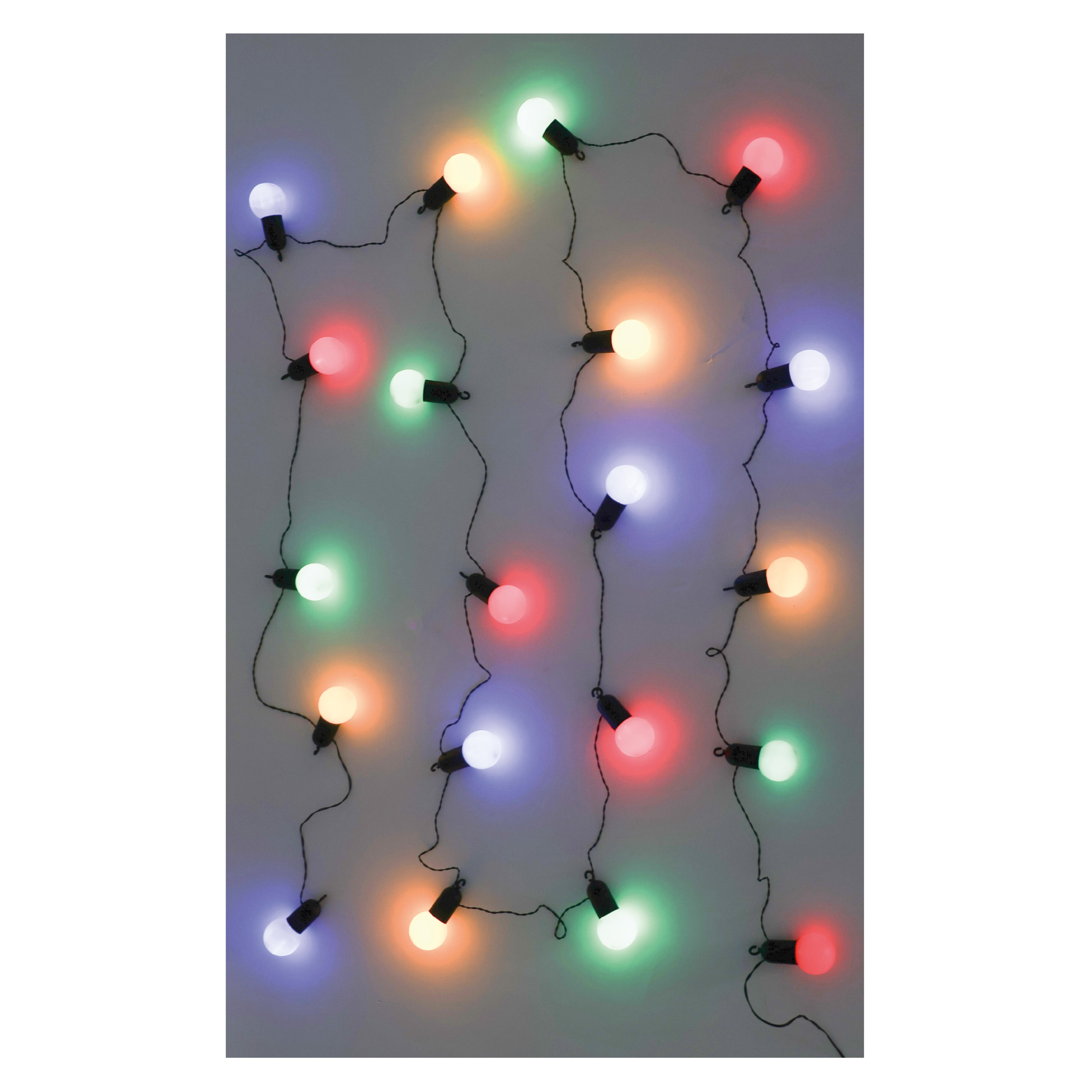 GUIRLANDE SOLAIRE AMPOULES 4 COULEURS 20 LEDS