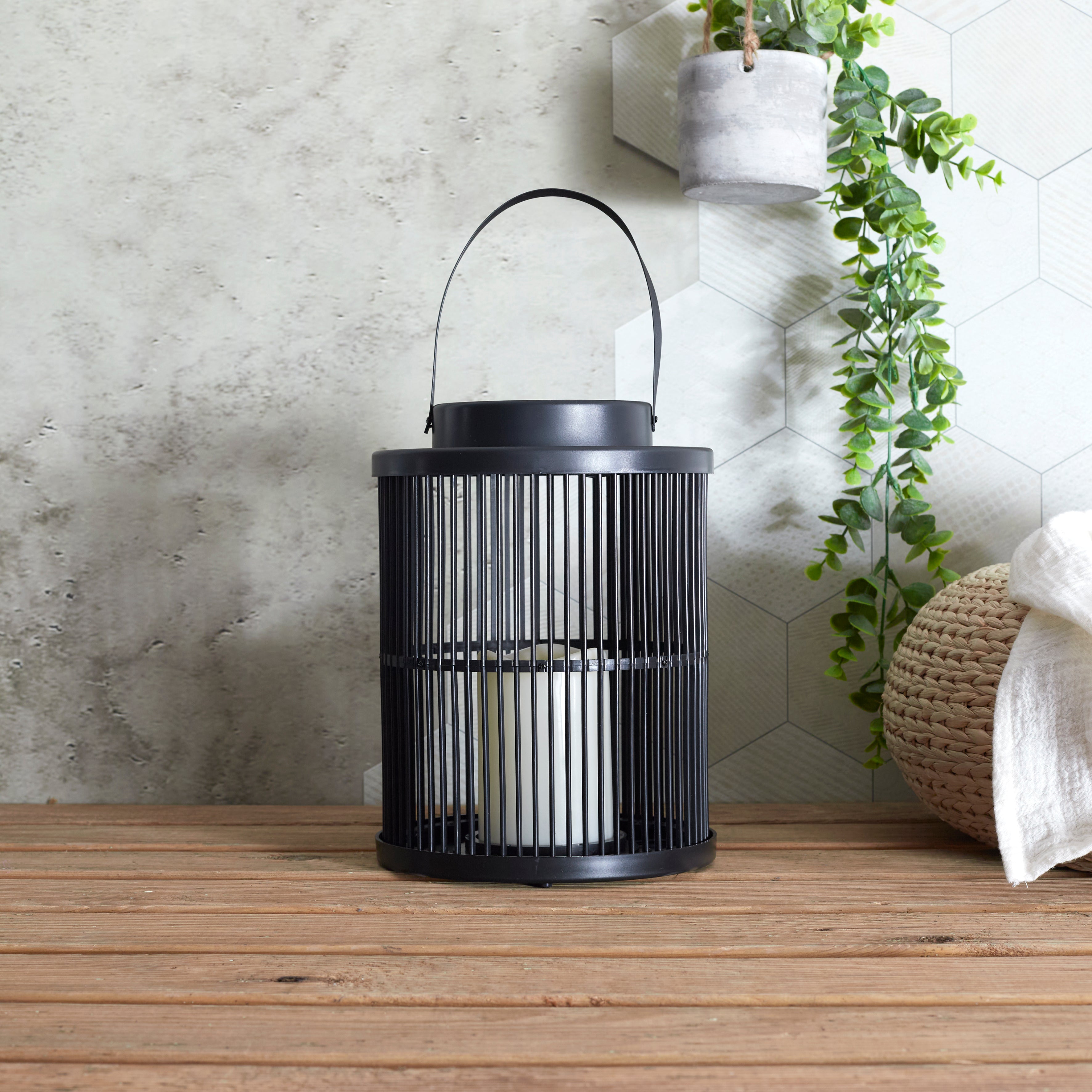LANTERNE SOLAIRE EFFET BOUGIE H25CM