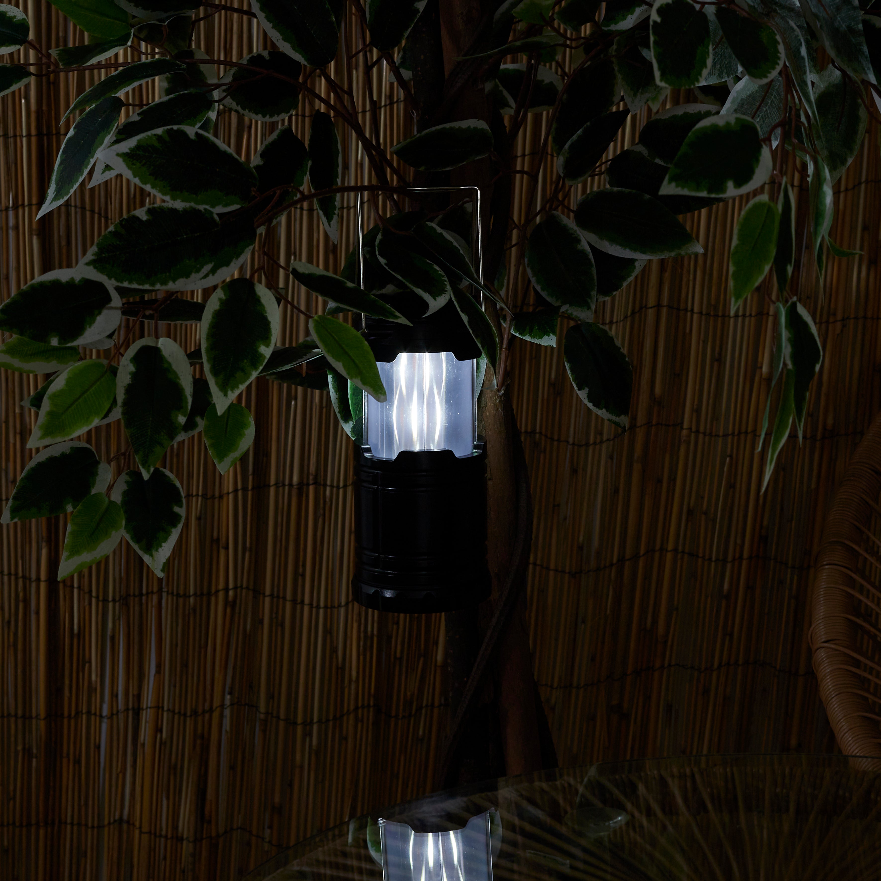 LUMINAIRE CAMPING EFFET FLAMME ET LED BLANCHE