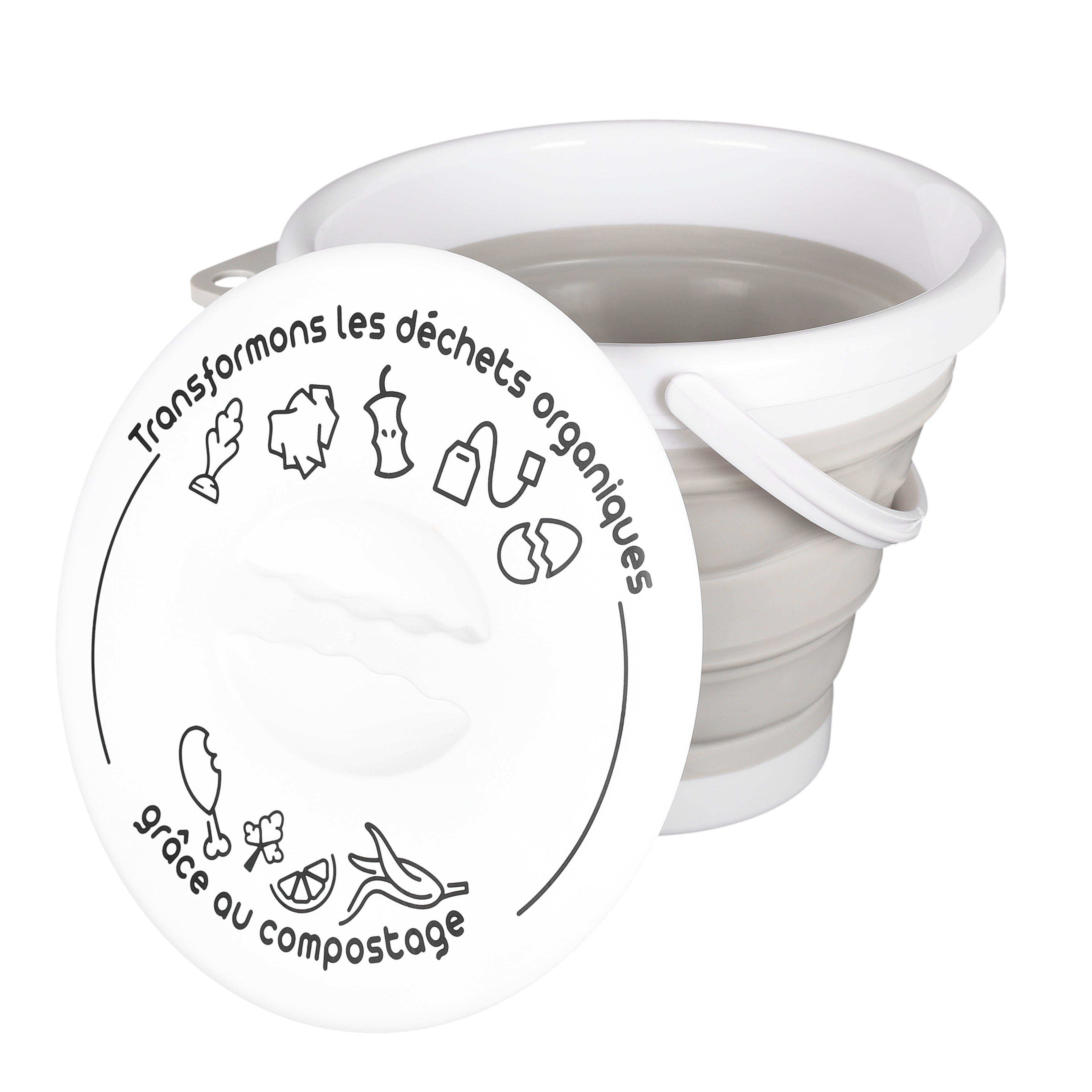 SEAU A COMPOST PLIABLE AVEC ANSE ET COUVERCLE
