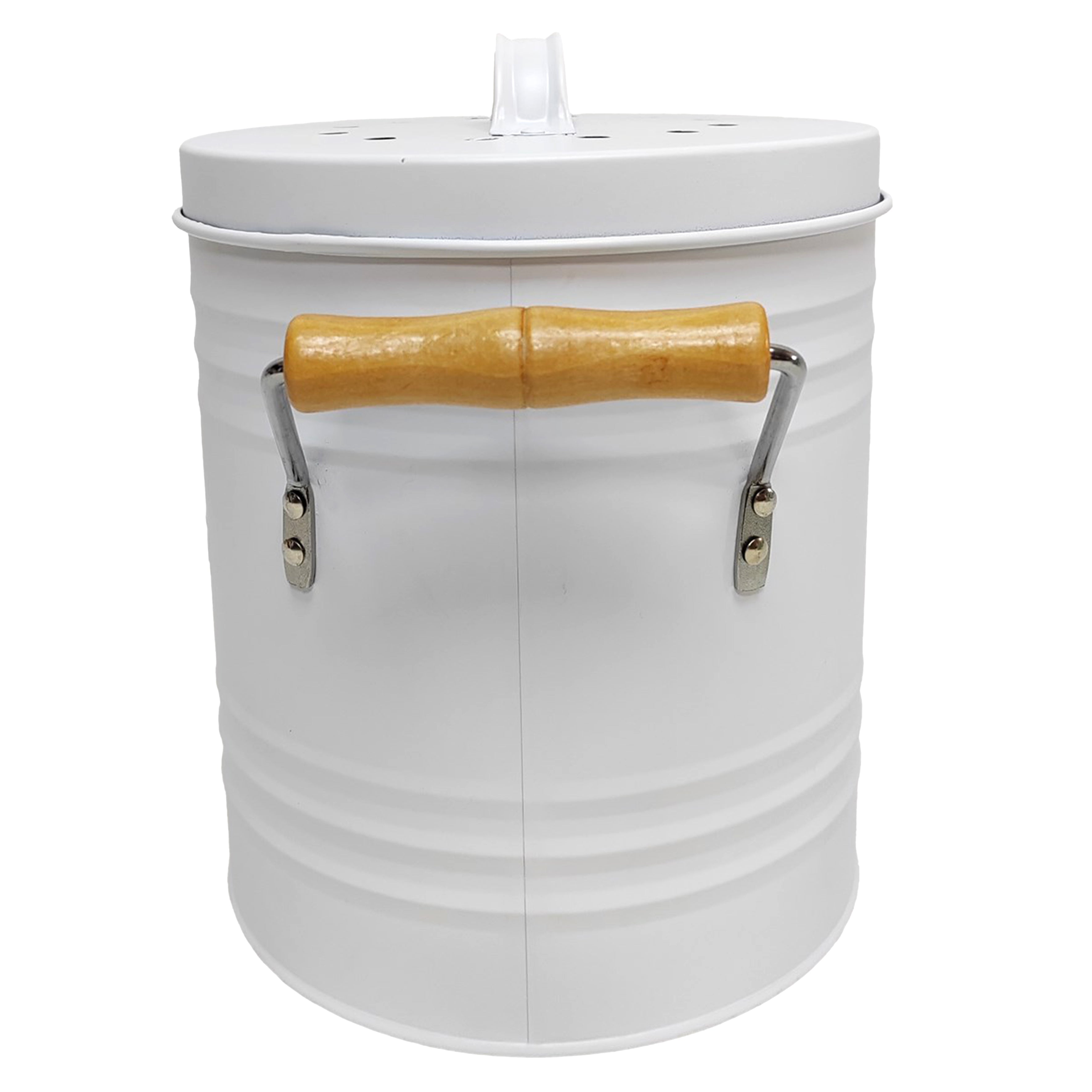POUBELLE A COMPOST METAL COUVERCLE ET POIGNEES