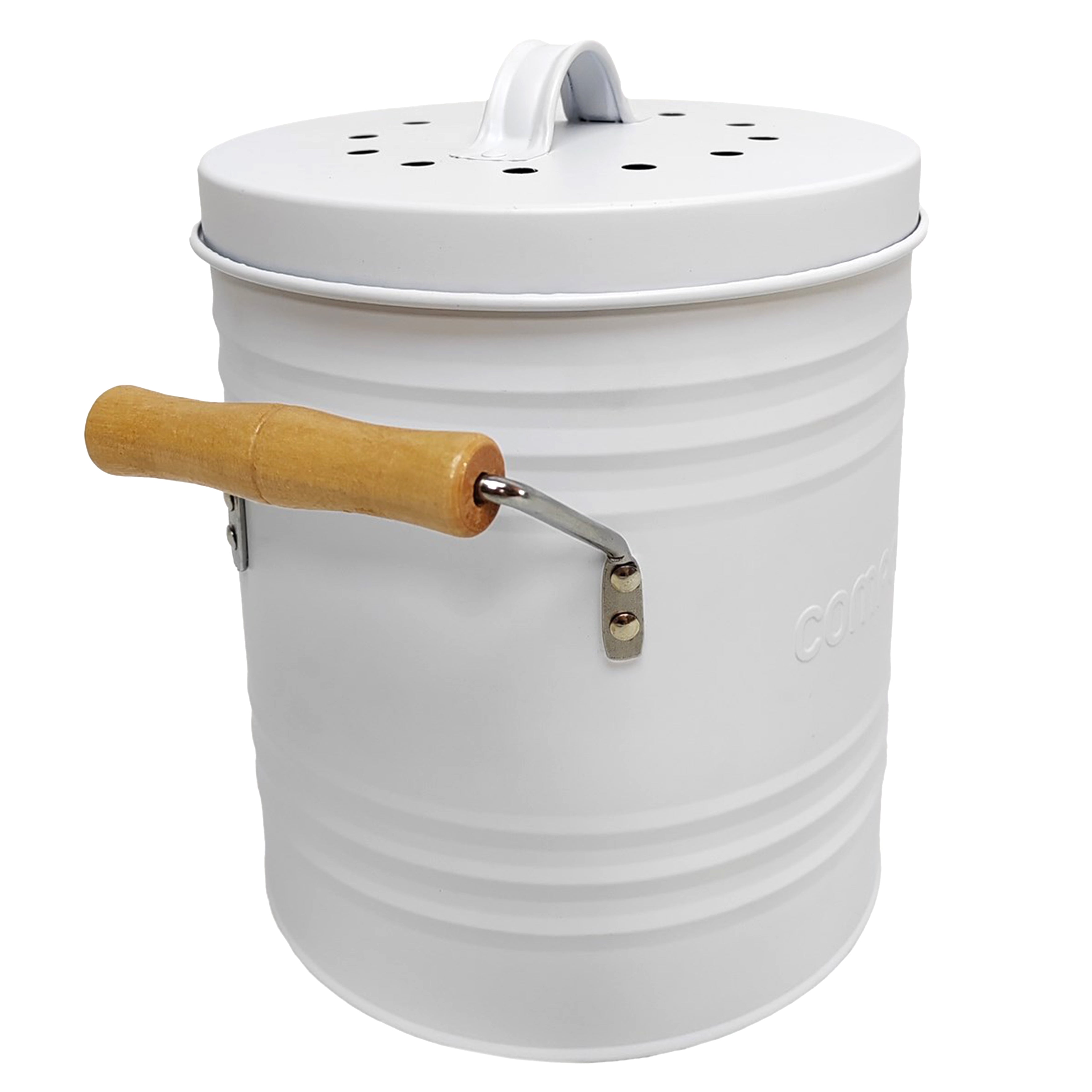 POUBELLE A COMPOST METAL COUVERCLE ET POIGNEES