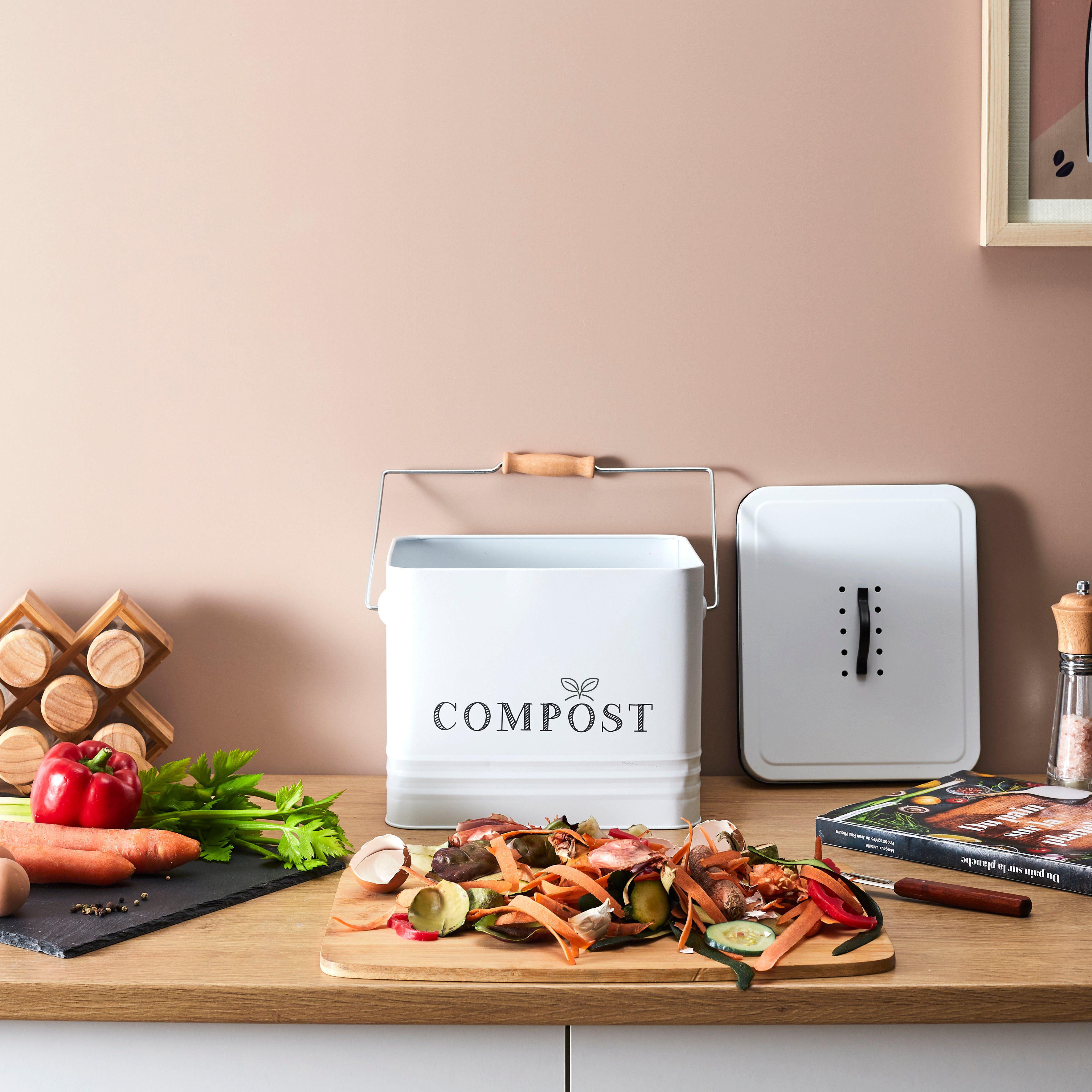 POUBELLE A COMPOST METAL 10L