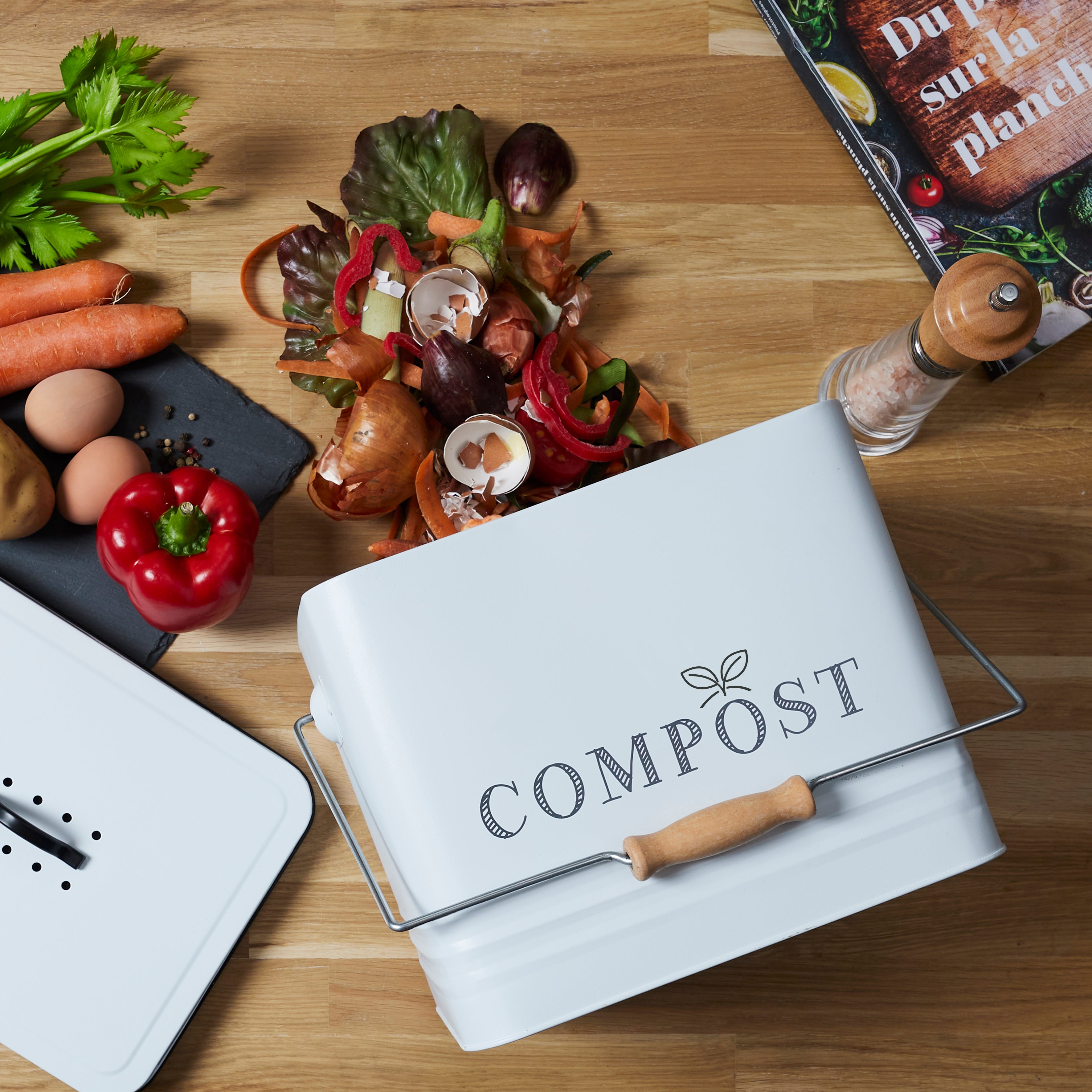POUBELLE A COMPOST METAL 10L