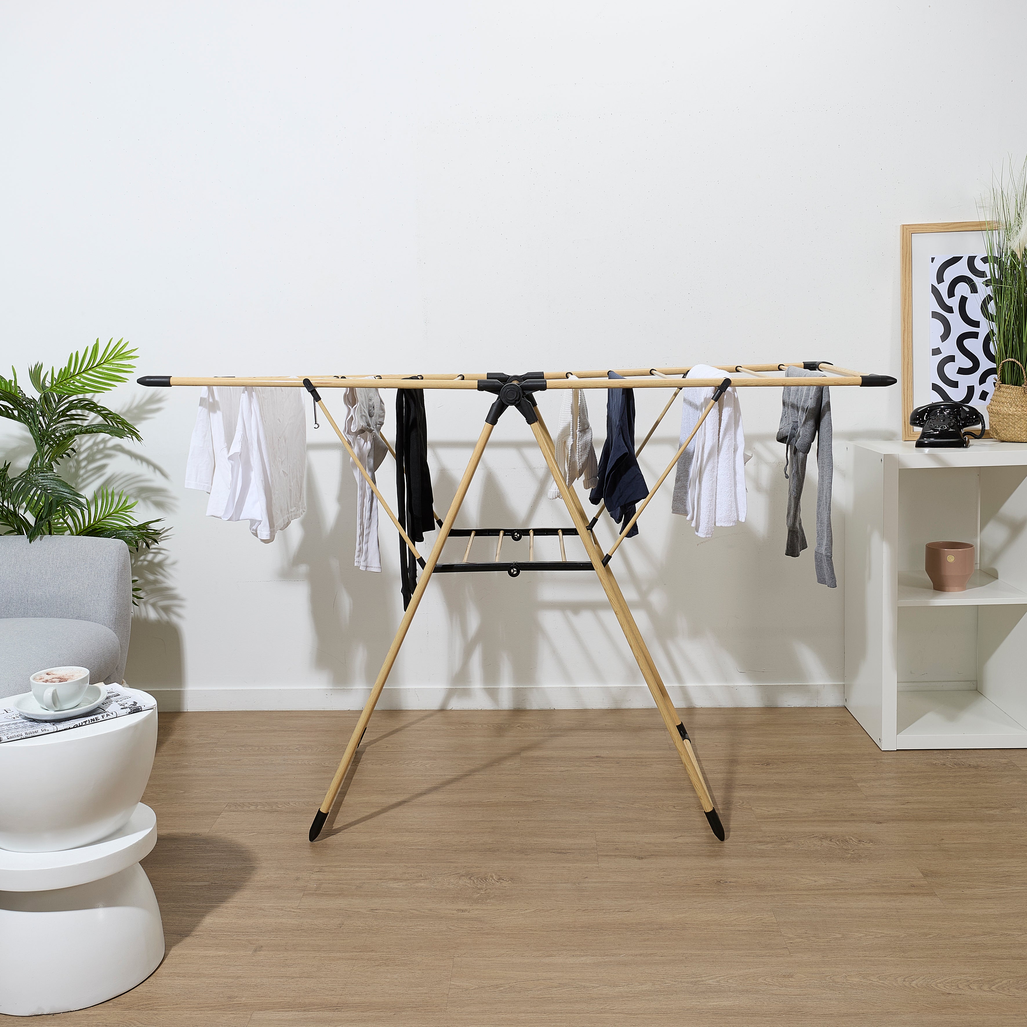 ETENDOIR A LINGE EFFET BOIS 13M ETENDAGE