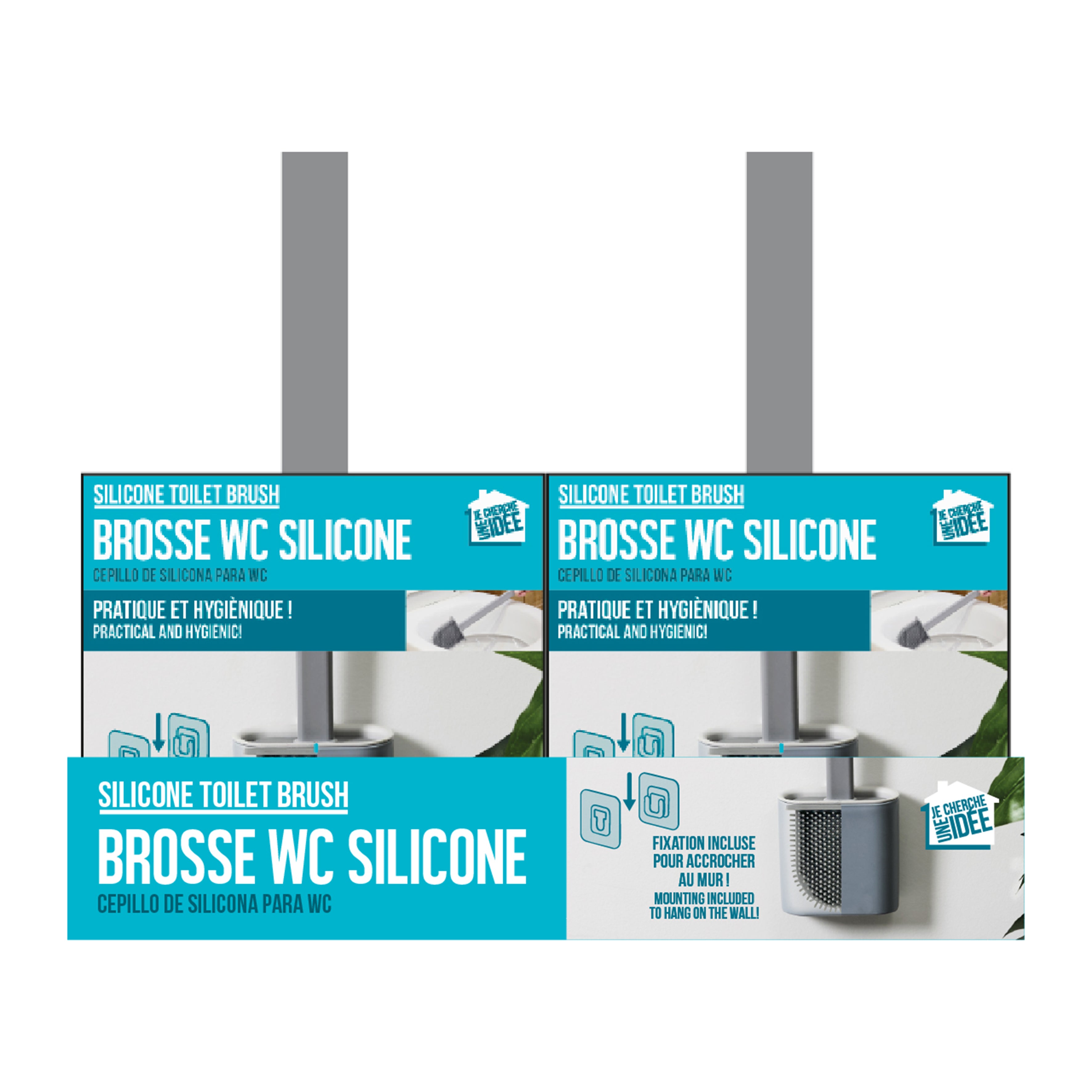 BROSSE WC SILICONE SLIM AVEC CROCHET