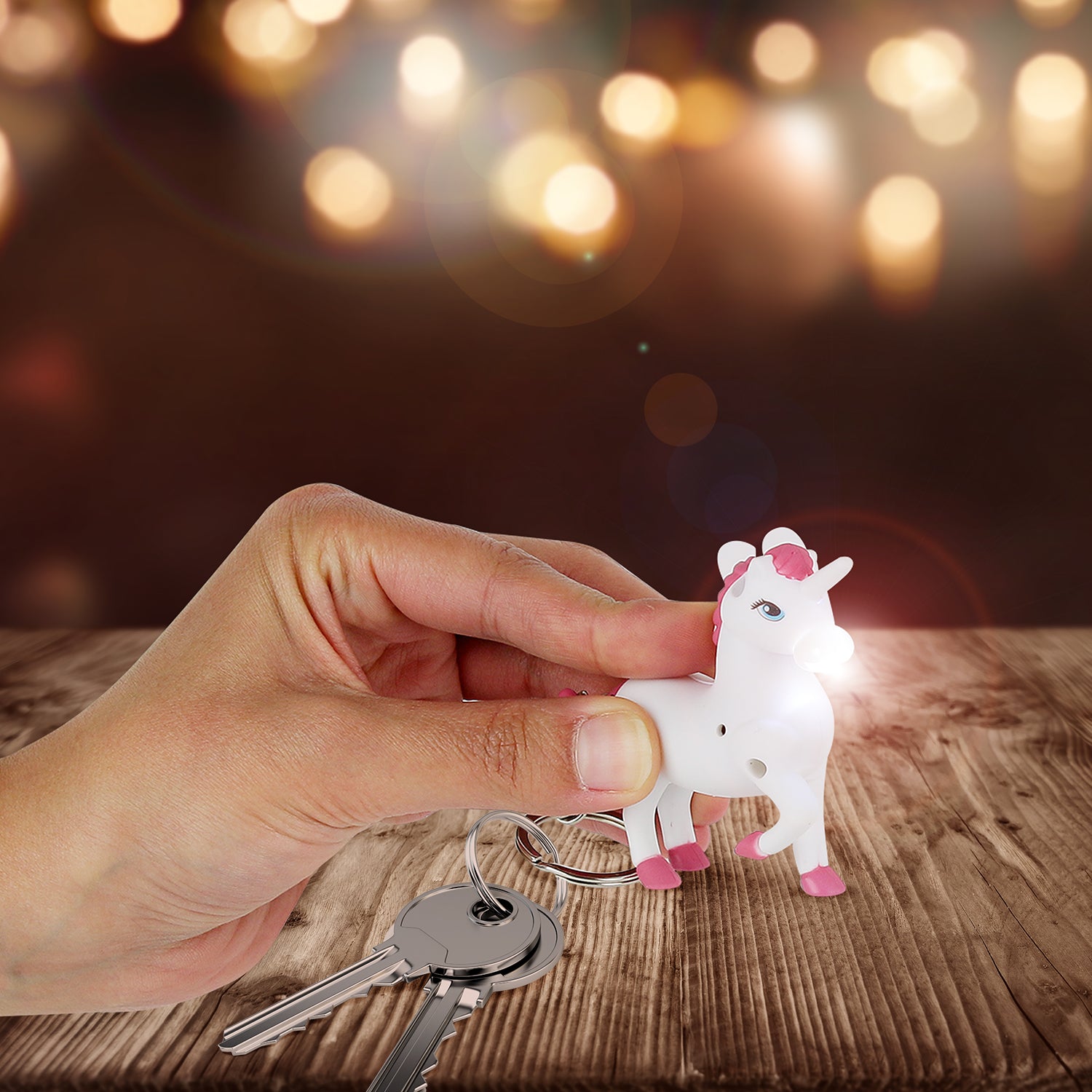 PORTE CLES LICORNE SONORE ET LUMINEUX