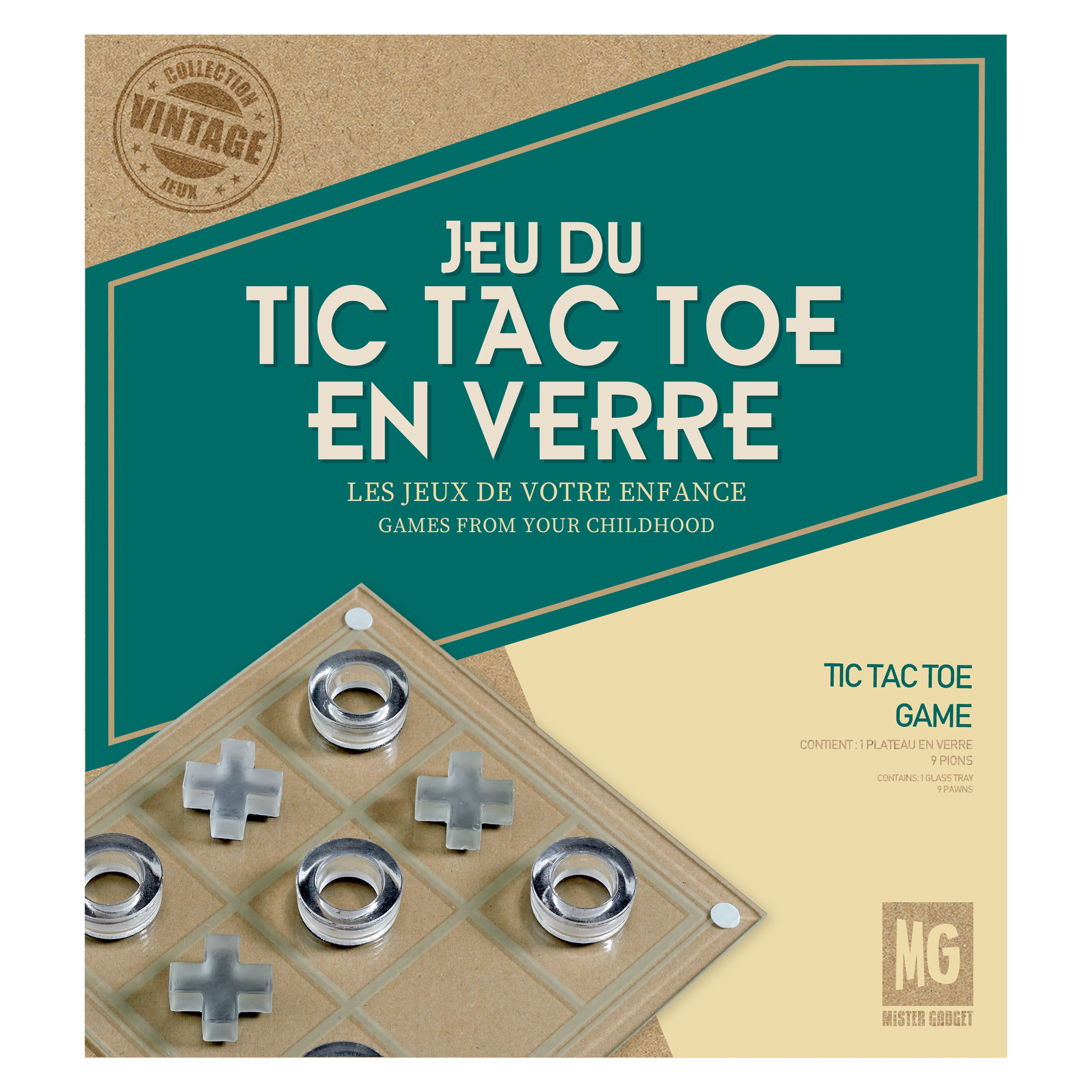 JEU DU TIC TAC TOE EN VERRE