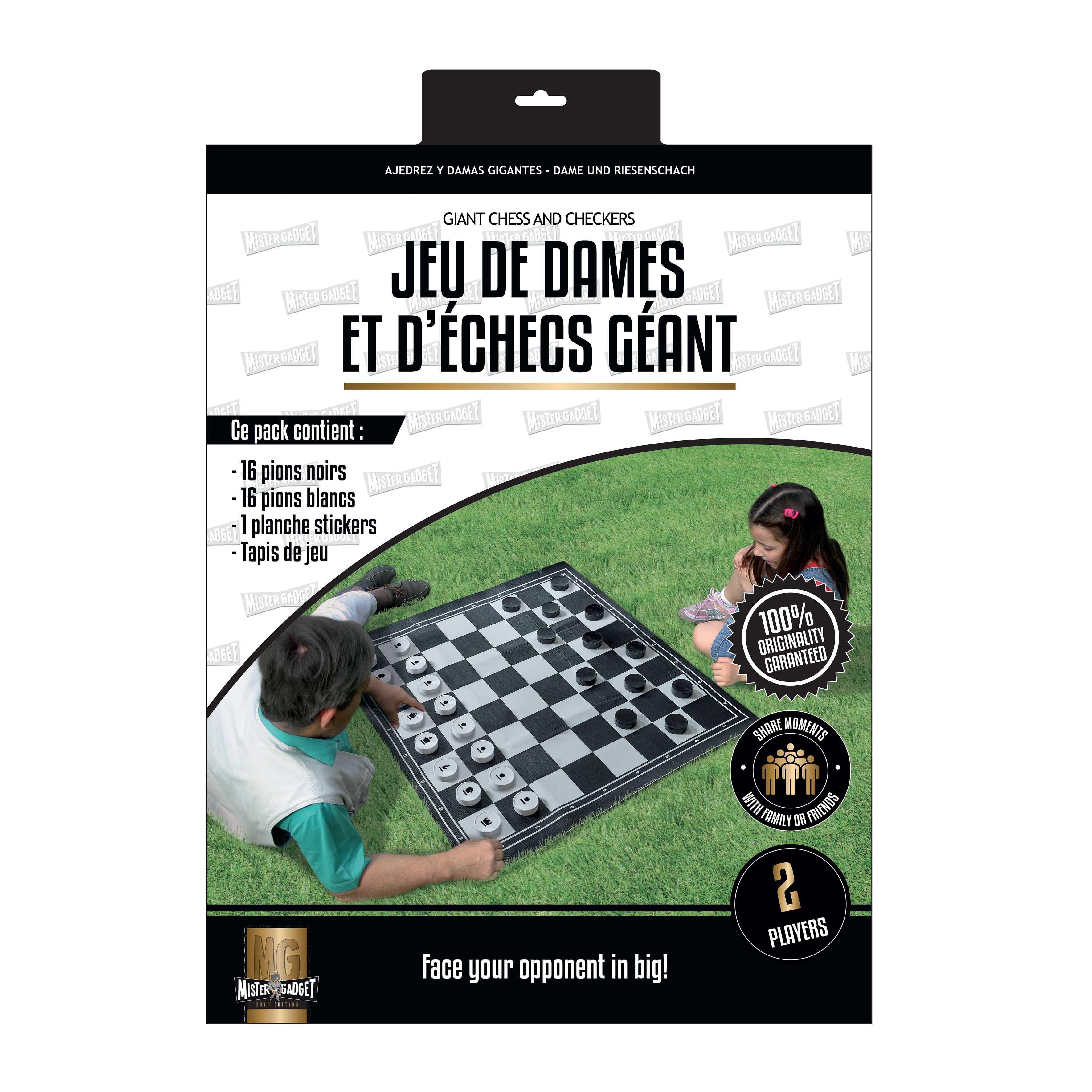 JEU 2 EN 1 ECHECS ET DAMES EXTERIEUR