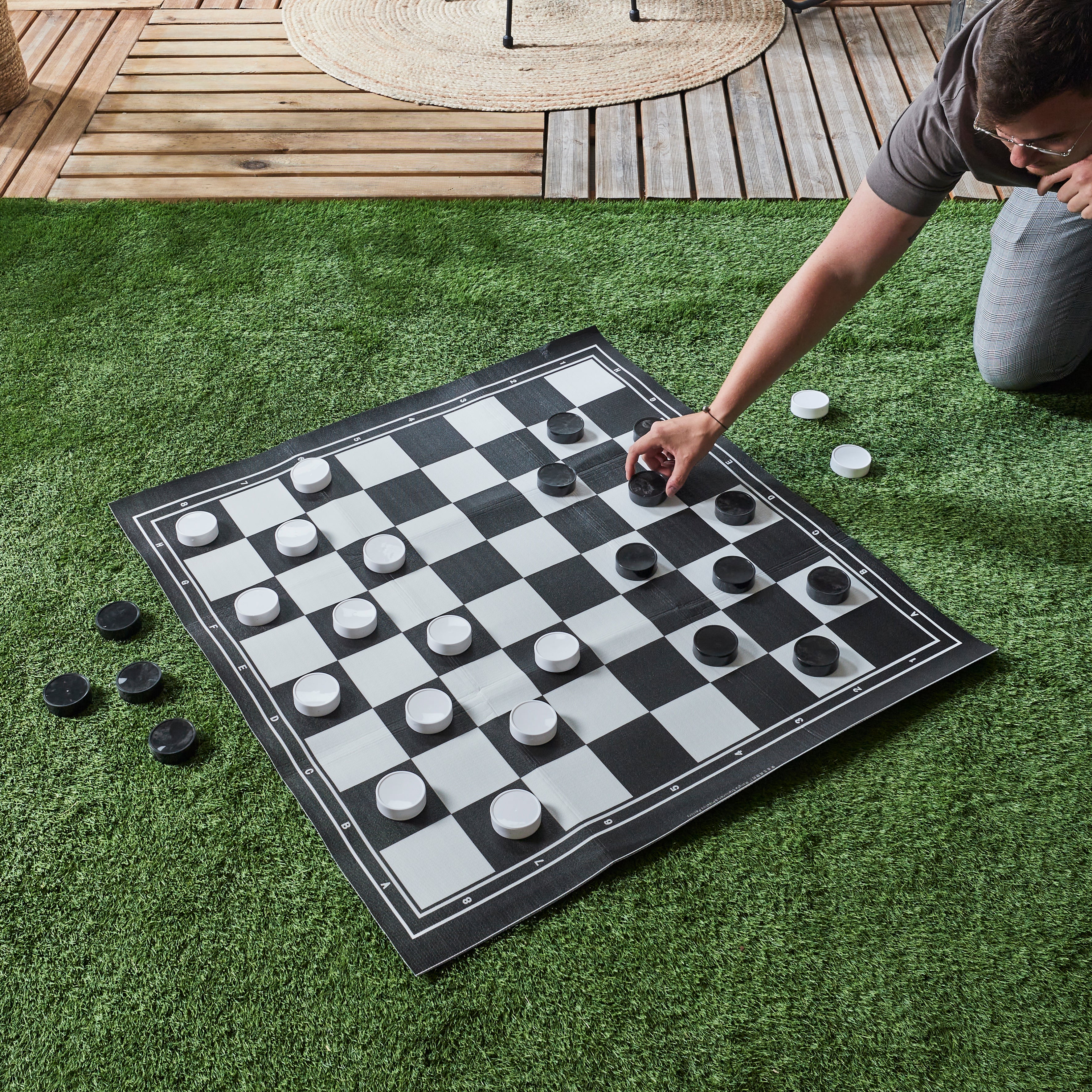 JEU 2 EN 1 ECHECS ET DAMES EXTERIEUR