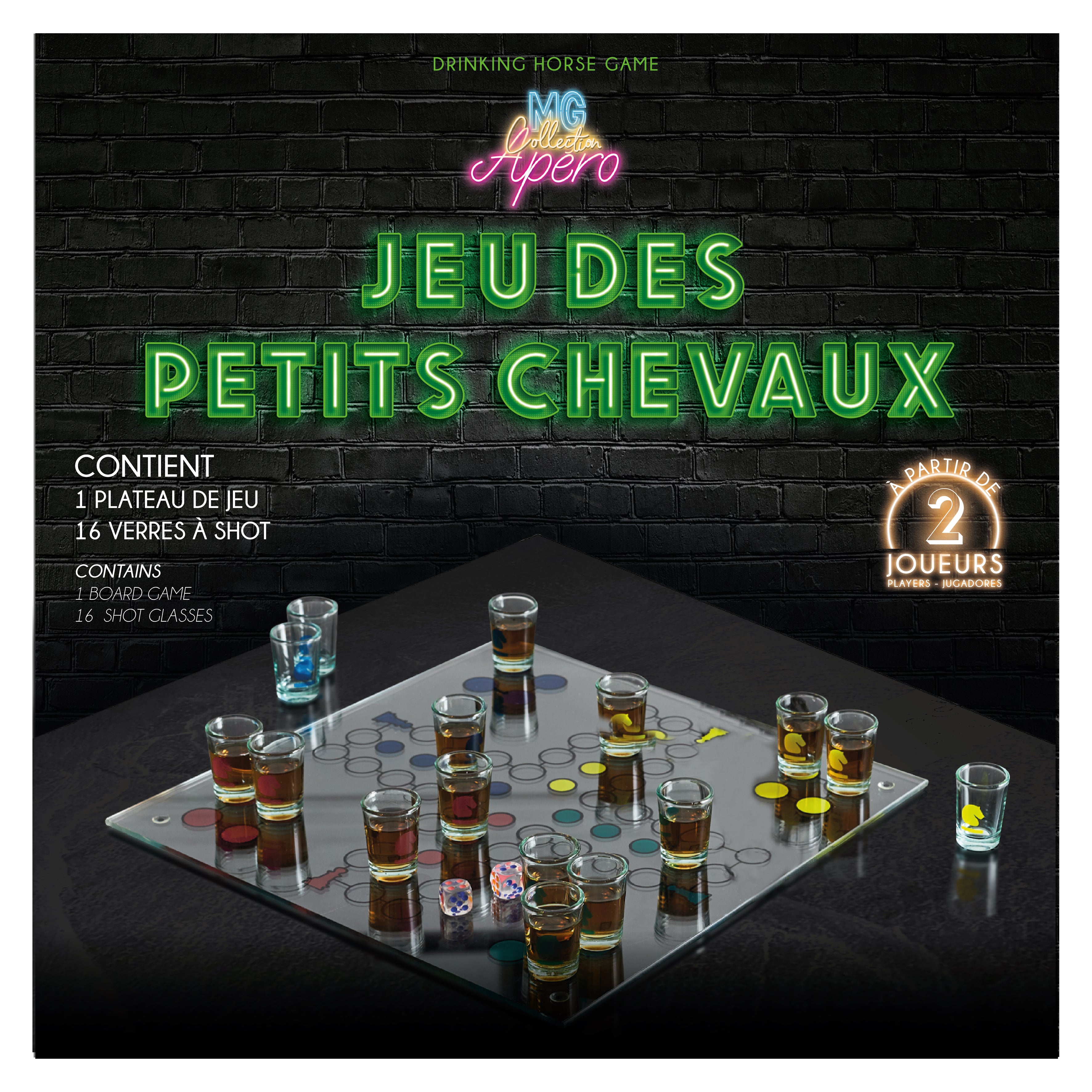 JEU A BOIRE PETITS CHEVAUX EN VERRE