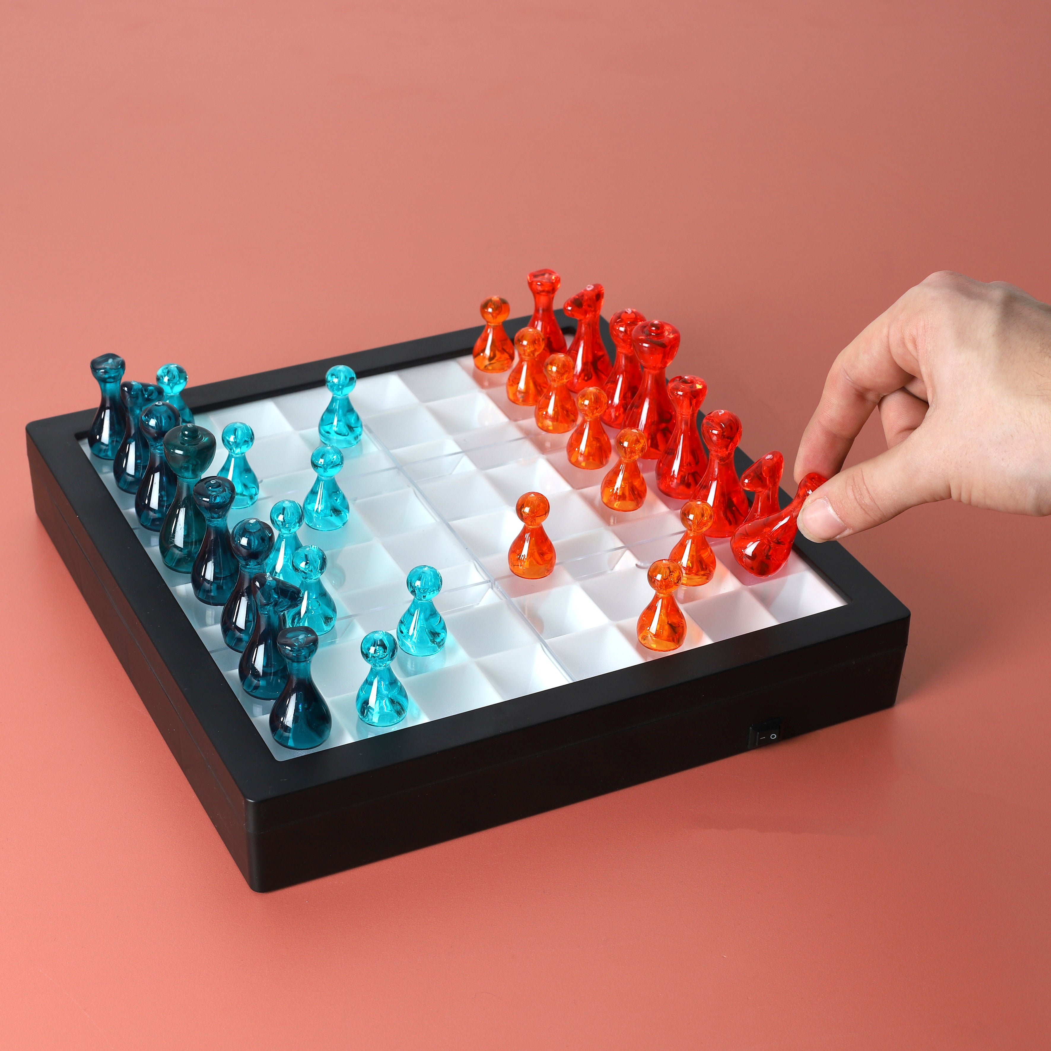 JEU D ECHEC TRANSPARENT LED