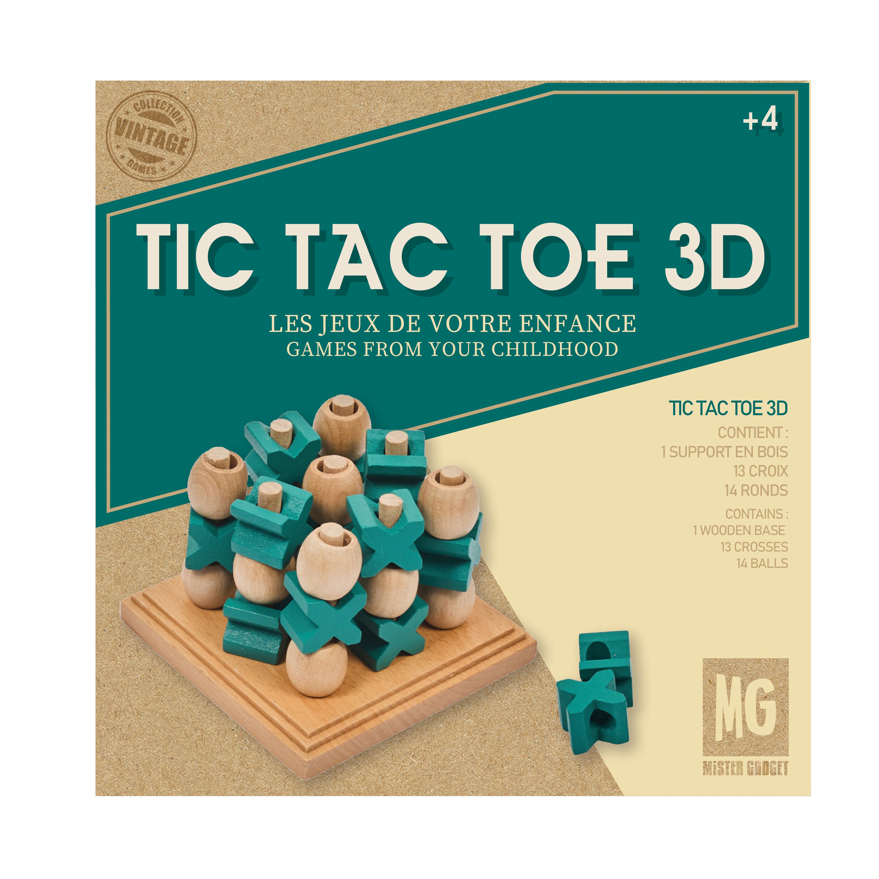 JEU DU TIC TAC TOE 3D EN BOIS