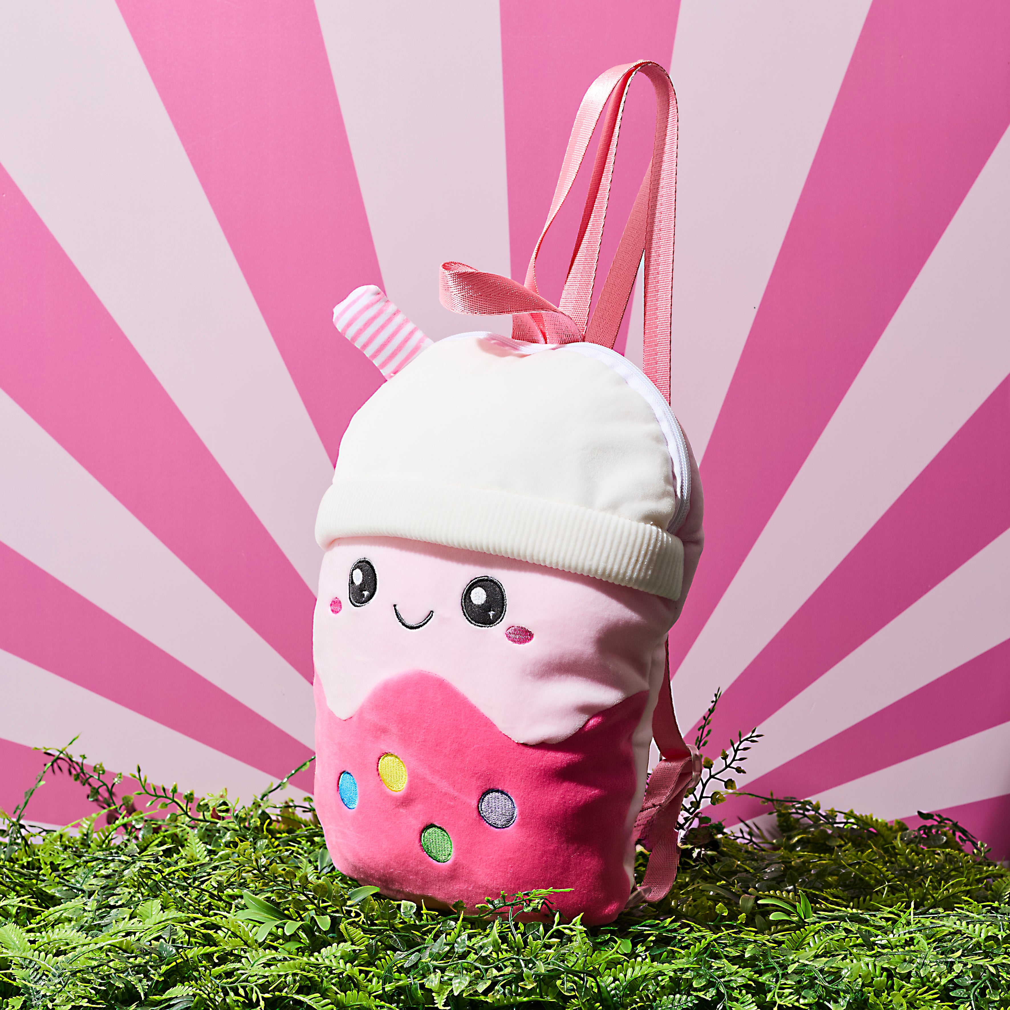 PELUCHE BUBBLE TEA SAC A DOS ROSE KAWAII