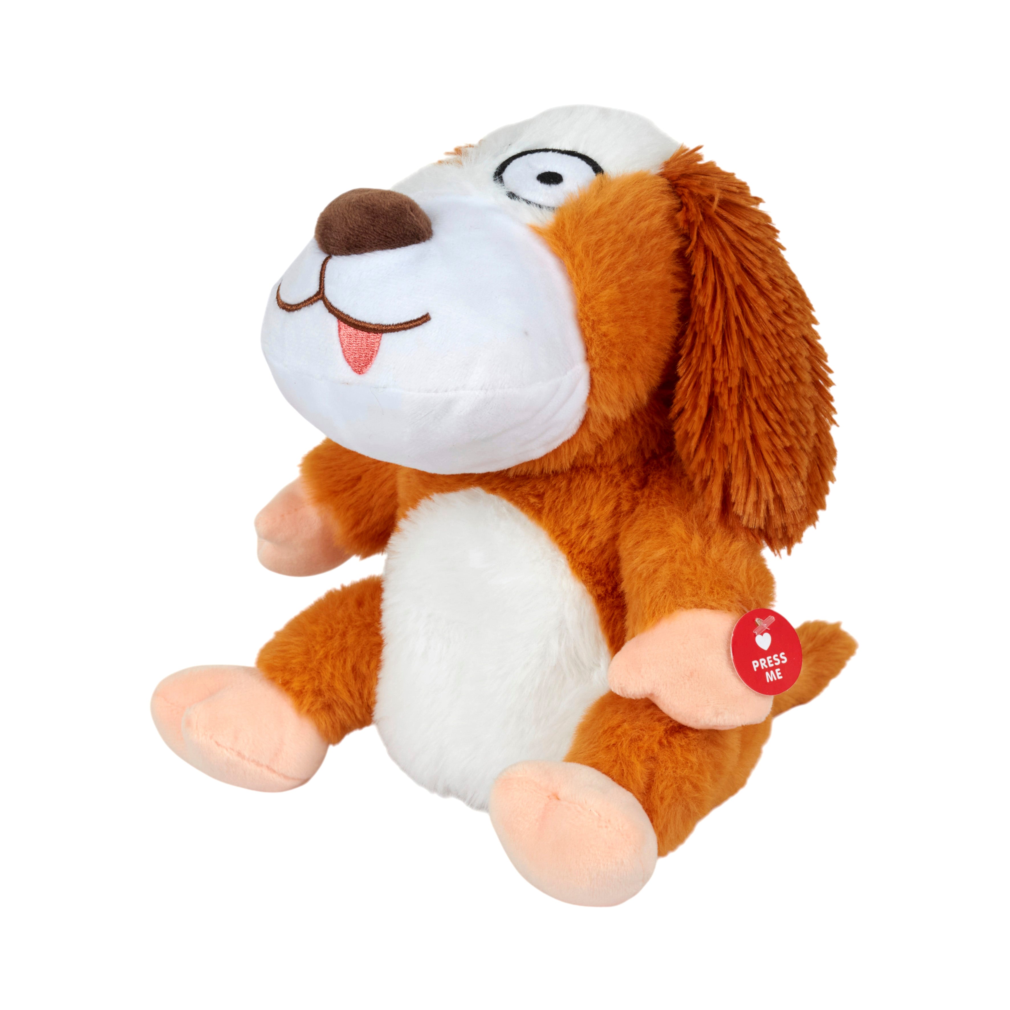 PELUCHE CHIEN FOU A PILES