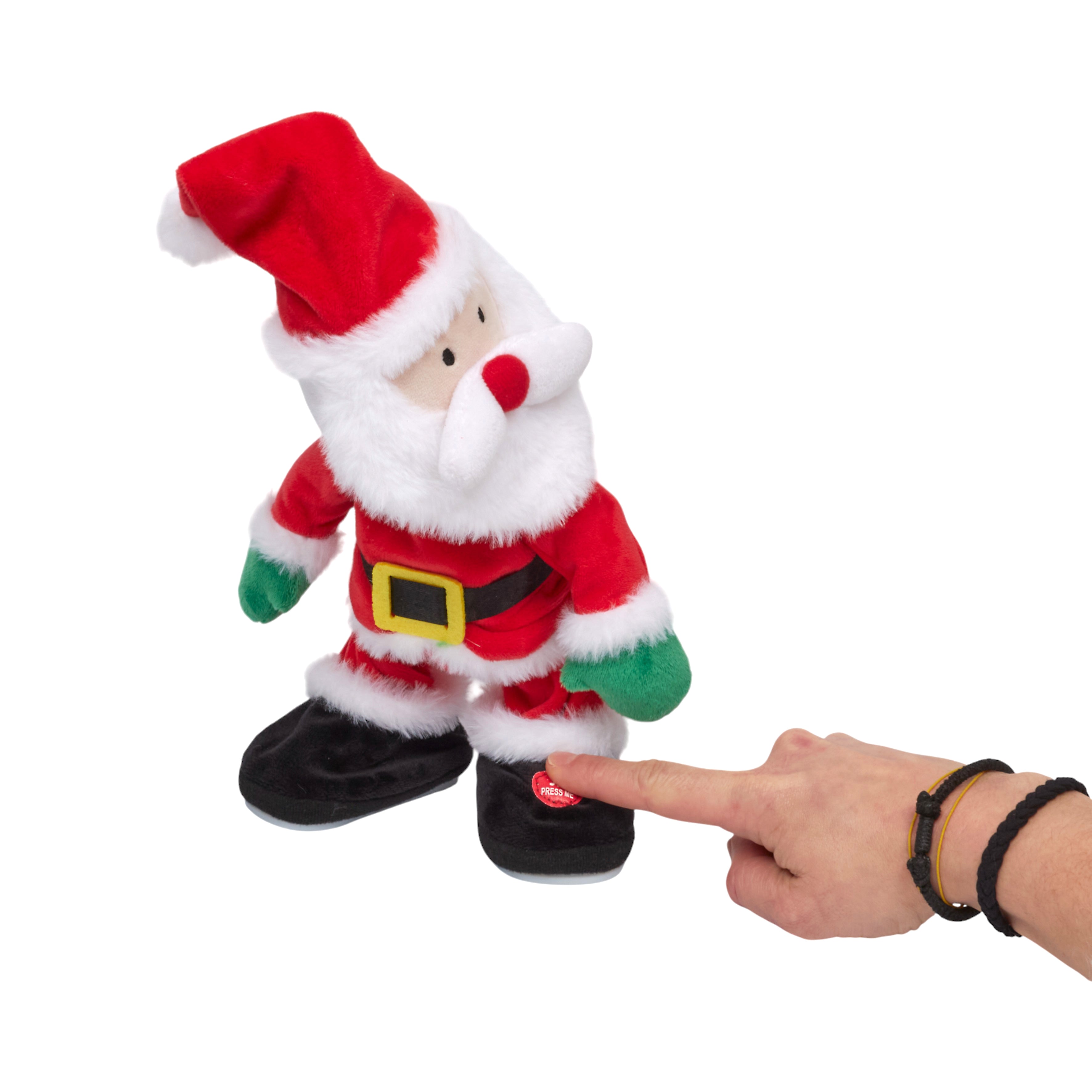 PELUCHE PERE NOEL CHANTEUR A PILES