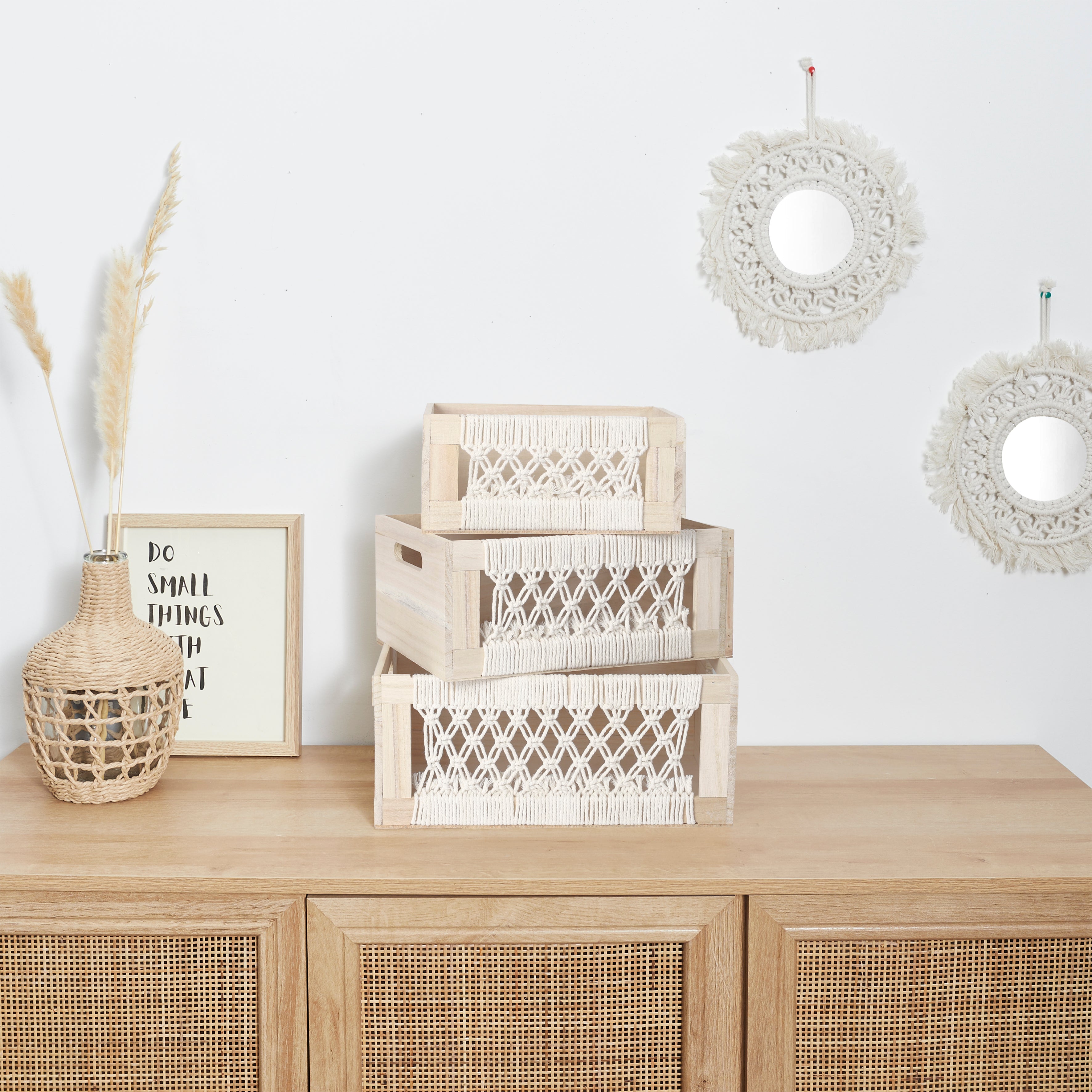 CAISSE BOIS GIGOGNE BOHO X3