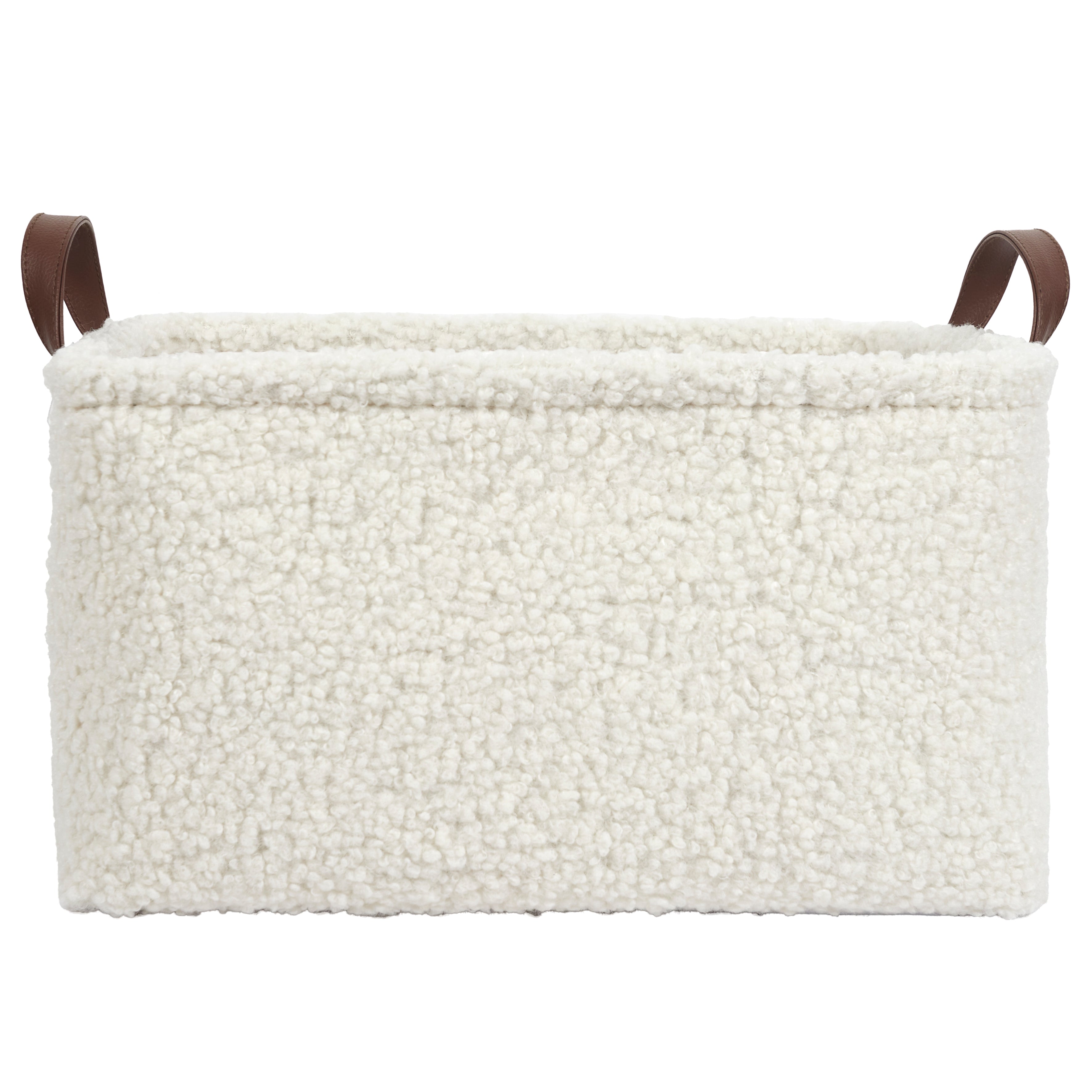 PANIER RANGEMENT BLANC BOUCLETTE X3 H20CM