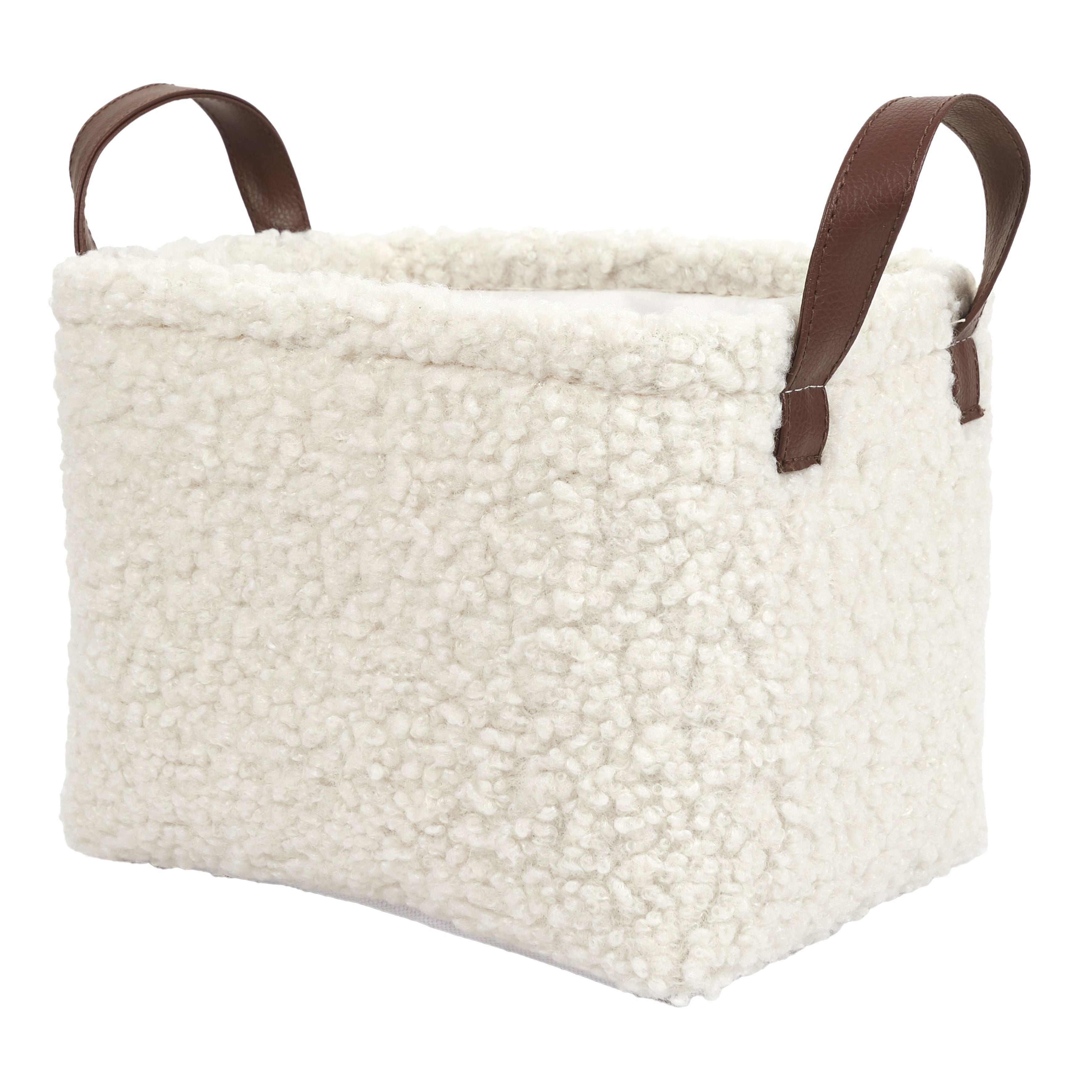 PANIER RANGEMENT BLANC BOUCLETTE X3 H20CM
