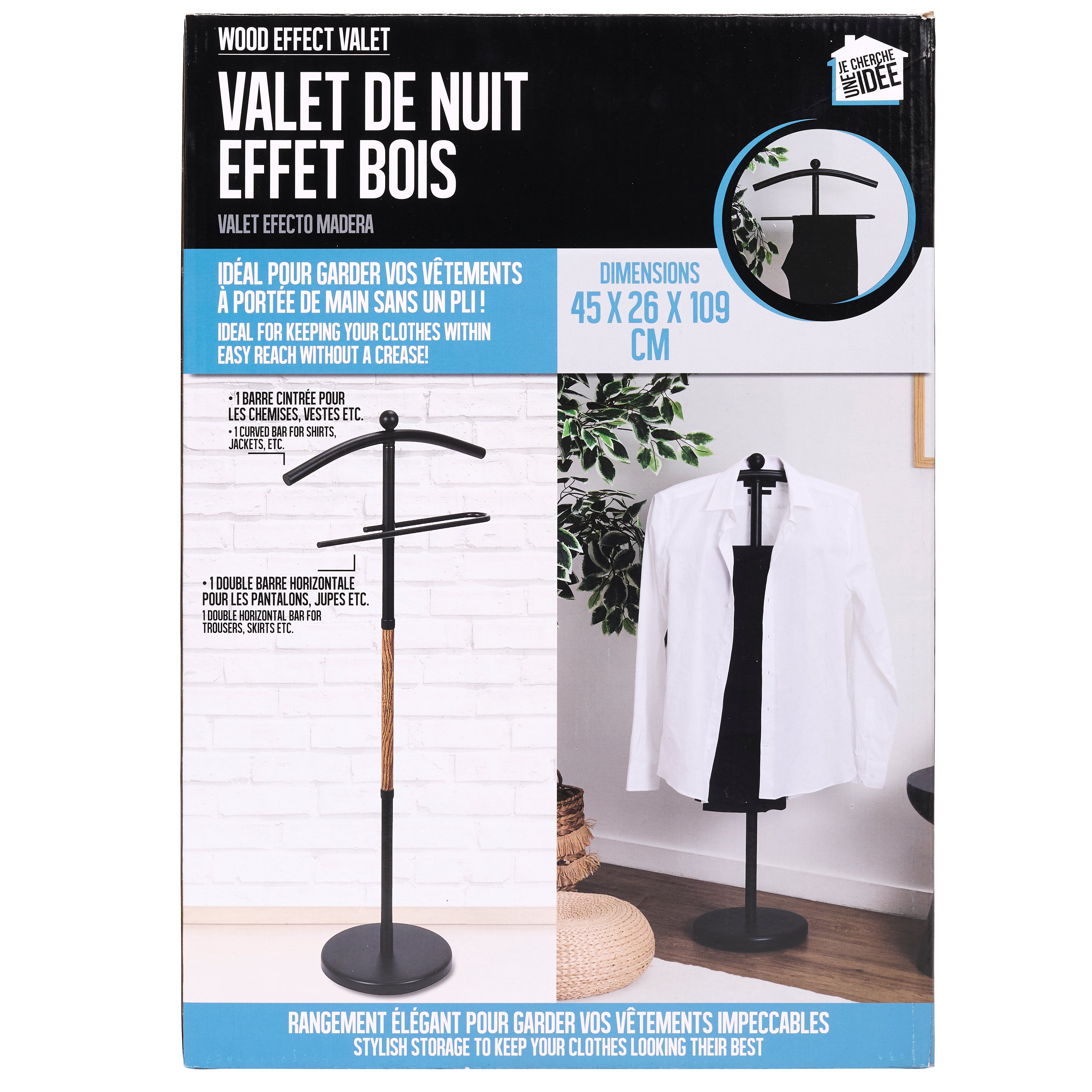 VALET DE NUIT EFFET BOIS
