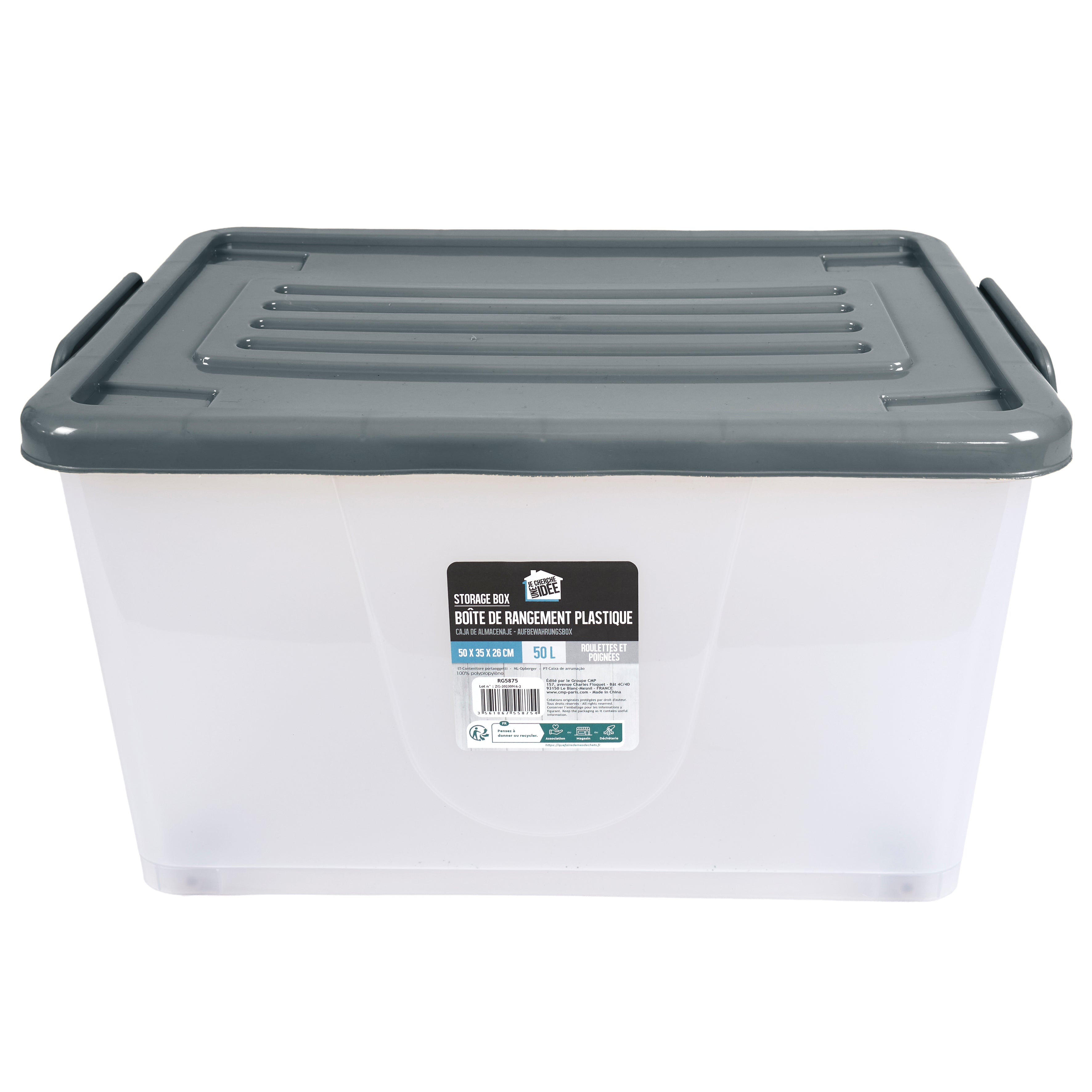 BOITE DE RANGEMENT PLASTIQUE 50L