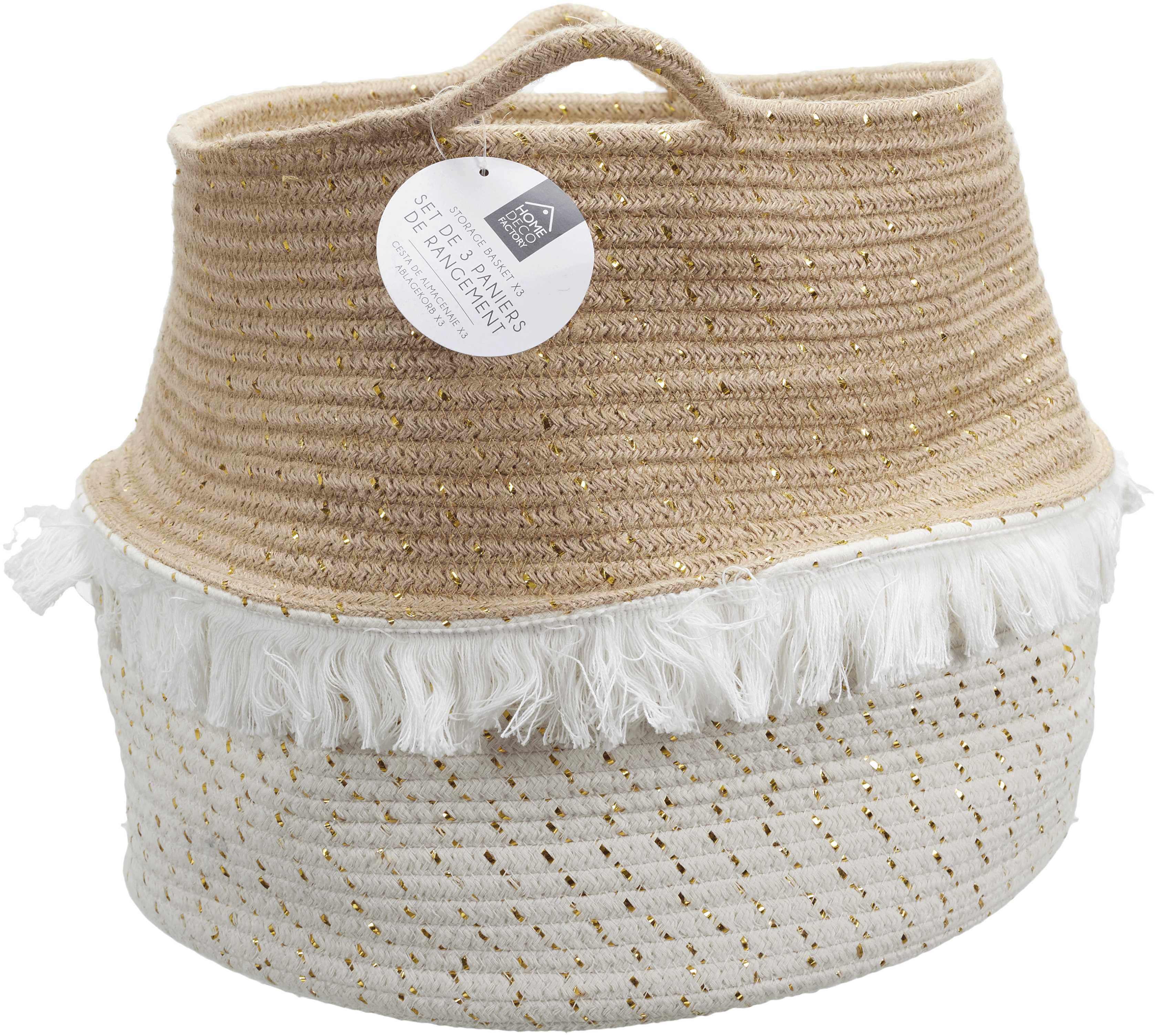 PANIER RANGEMENT A FRANGE ET FIBRE DORE X3