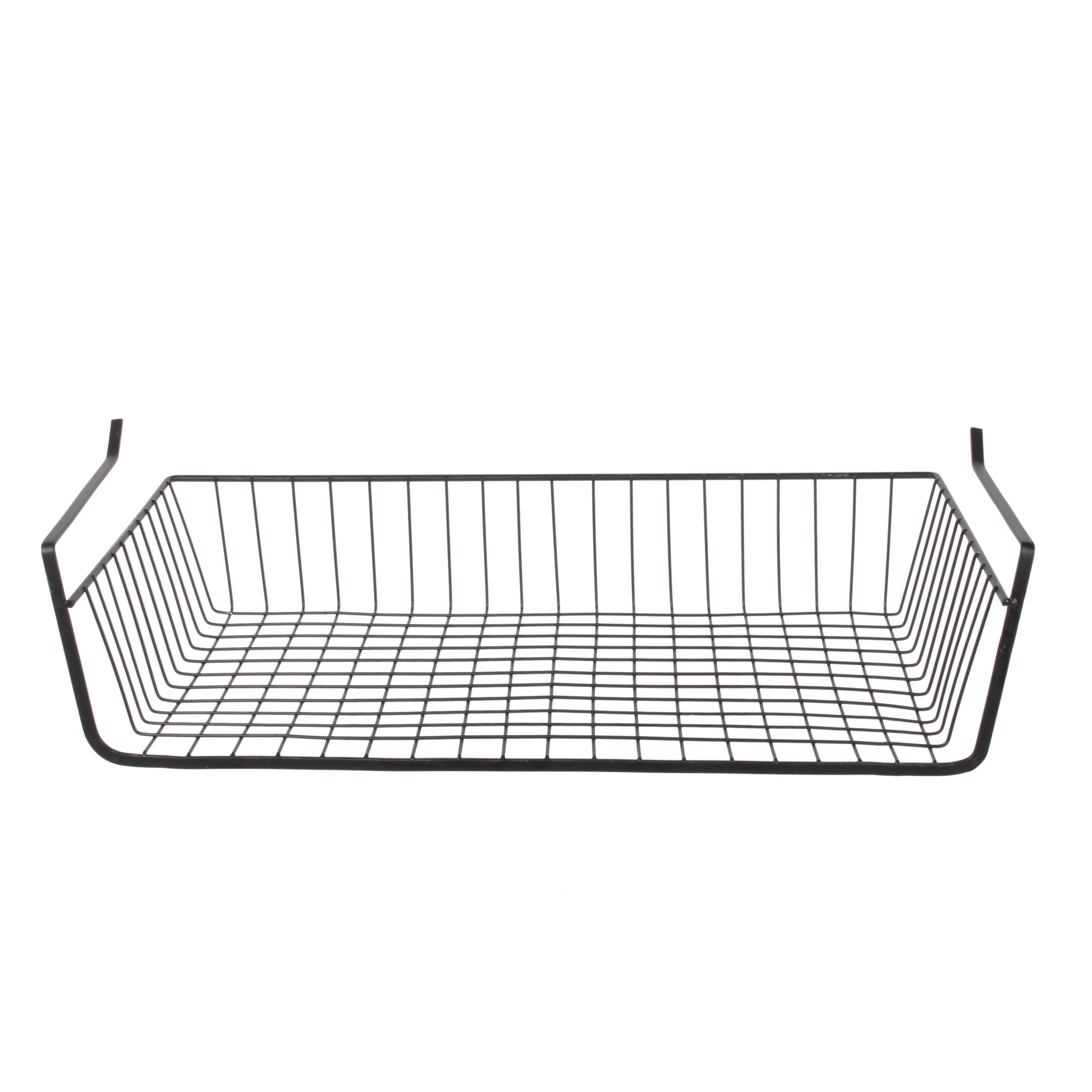 PANIER SUSPENDU METAL FILAIRE NOIR 56X14X26CM