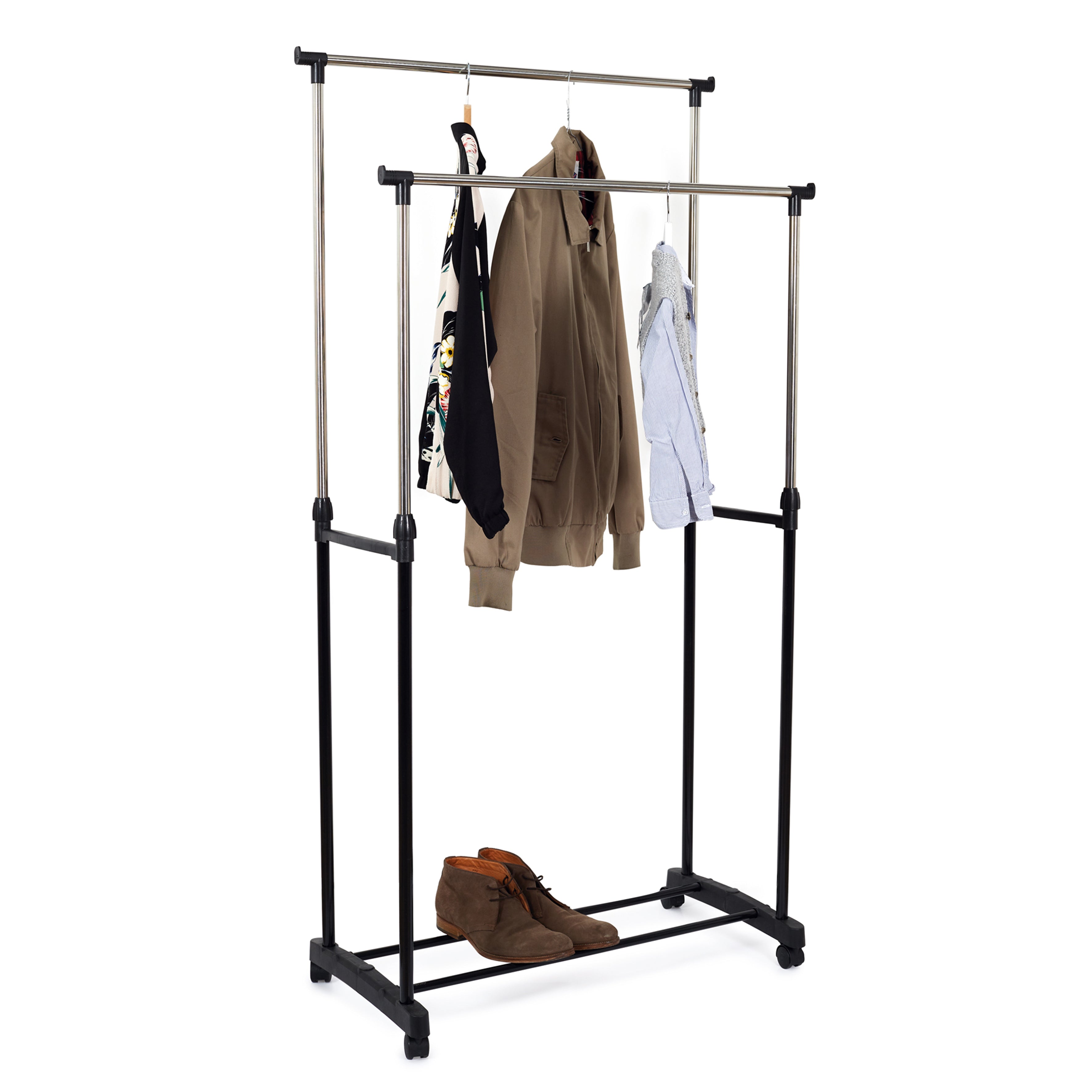 PORTANT METAL ROULETTE DOUBLE 80X43X160CM