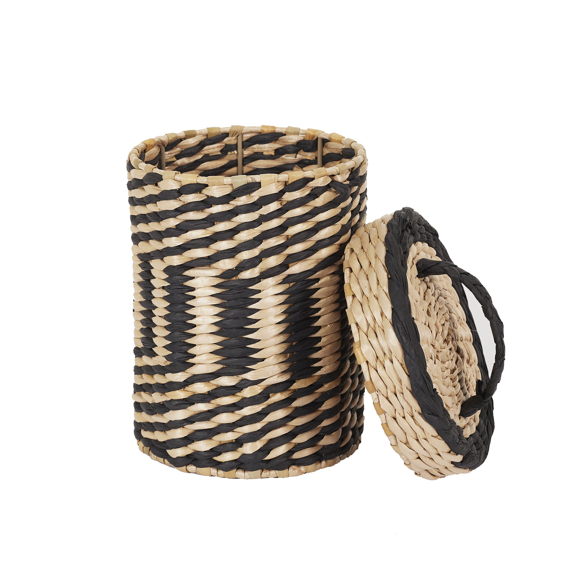 PANIER TRESSE AVEC COUVERCLE X2