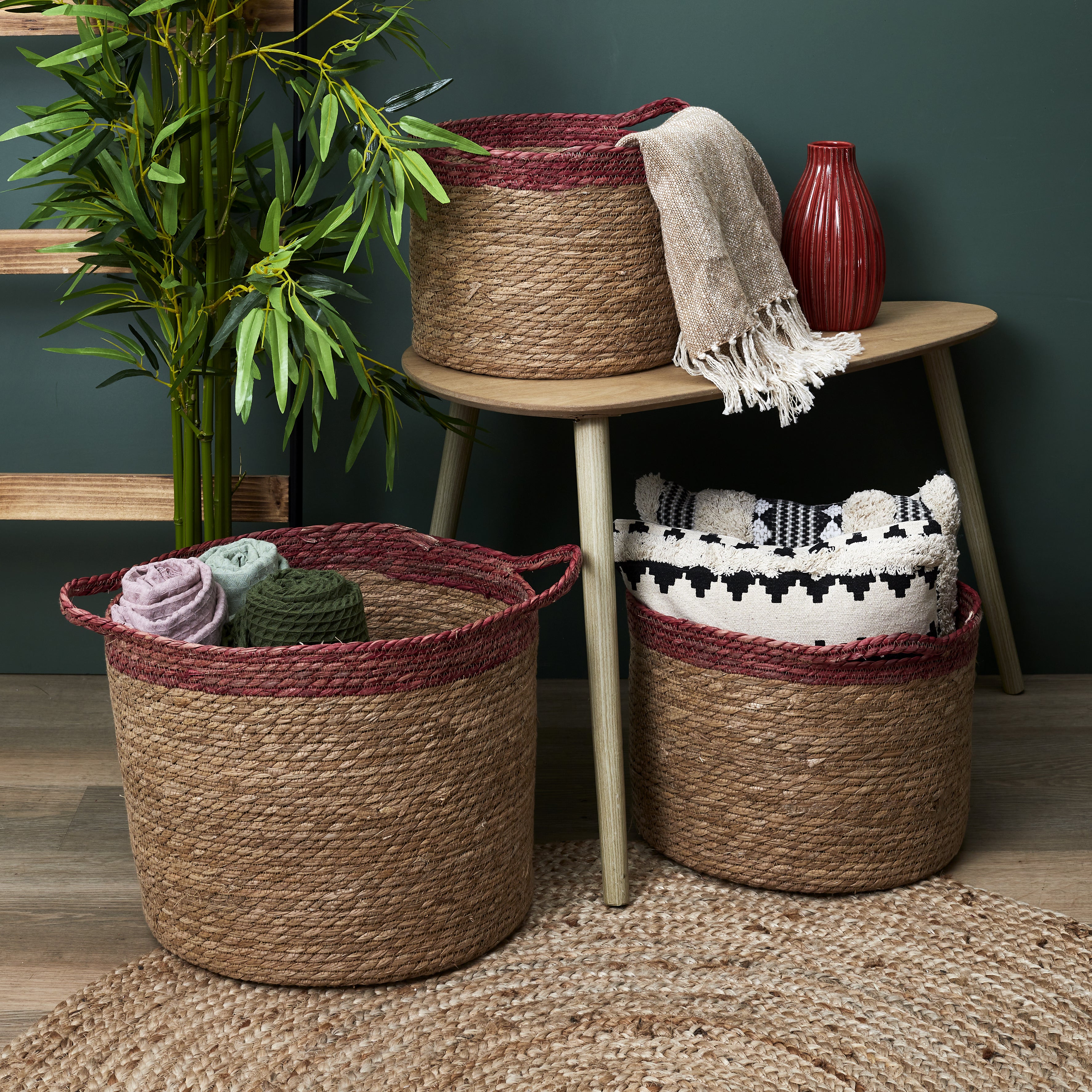 PANIER TRESSE BICOLORE X3