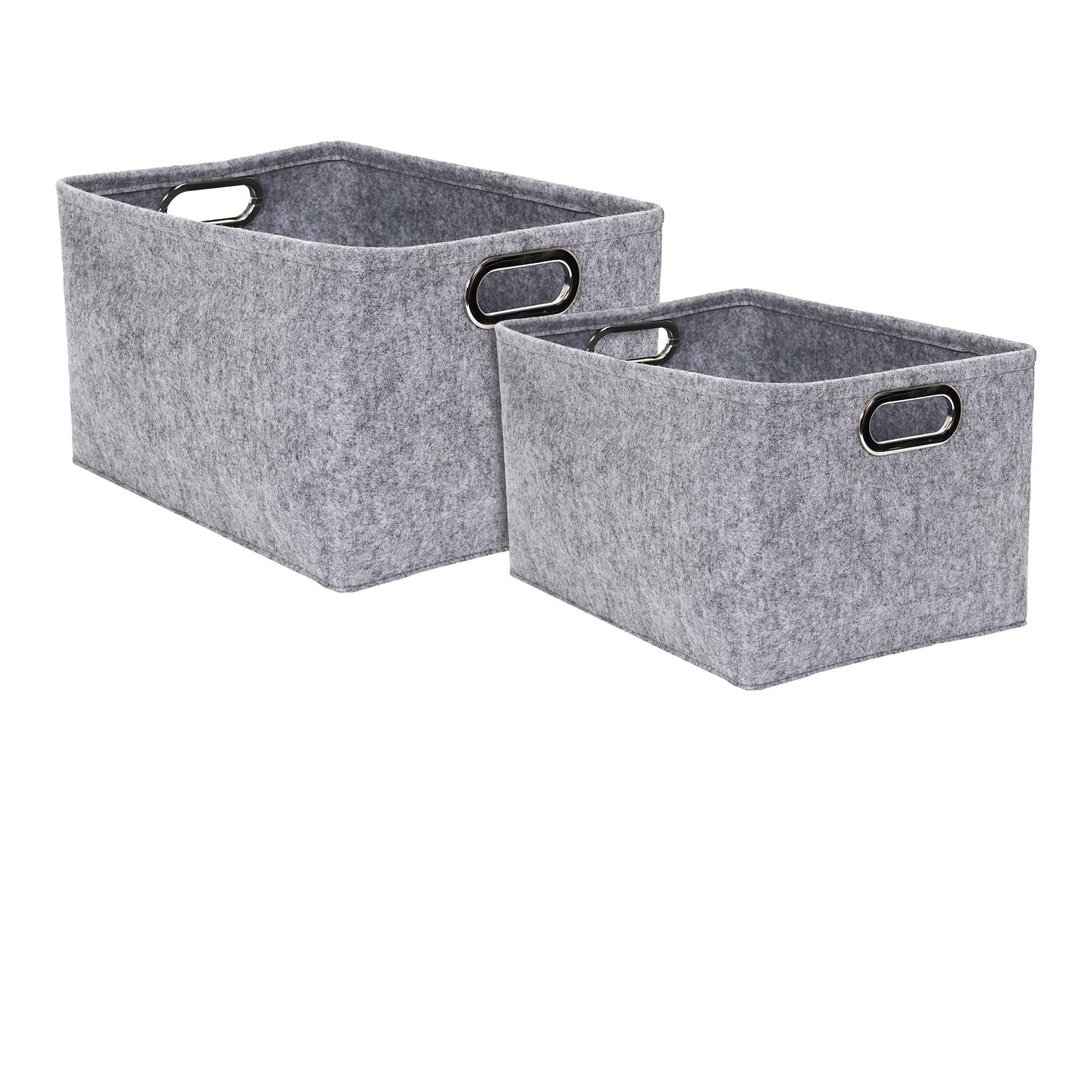 PANIER DE RANGEMENT CARRE ANSES METAL X2