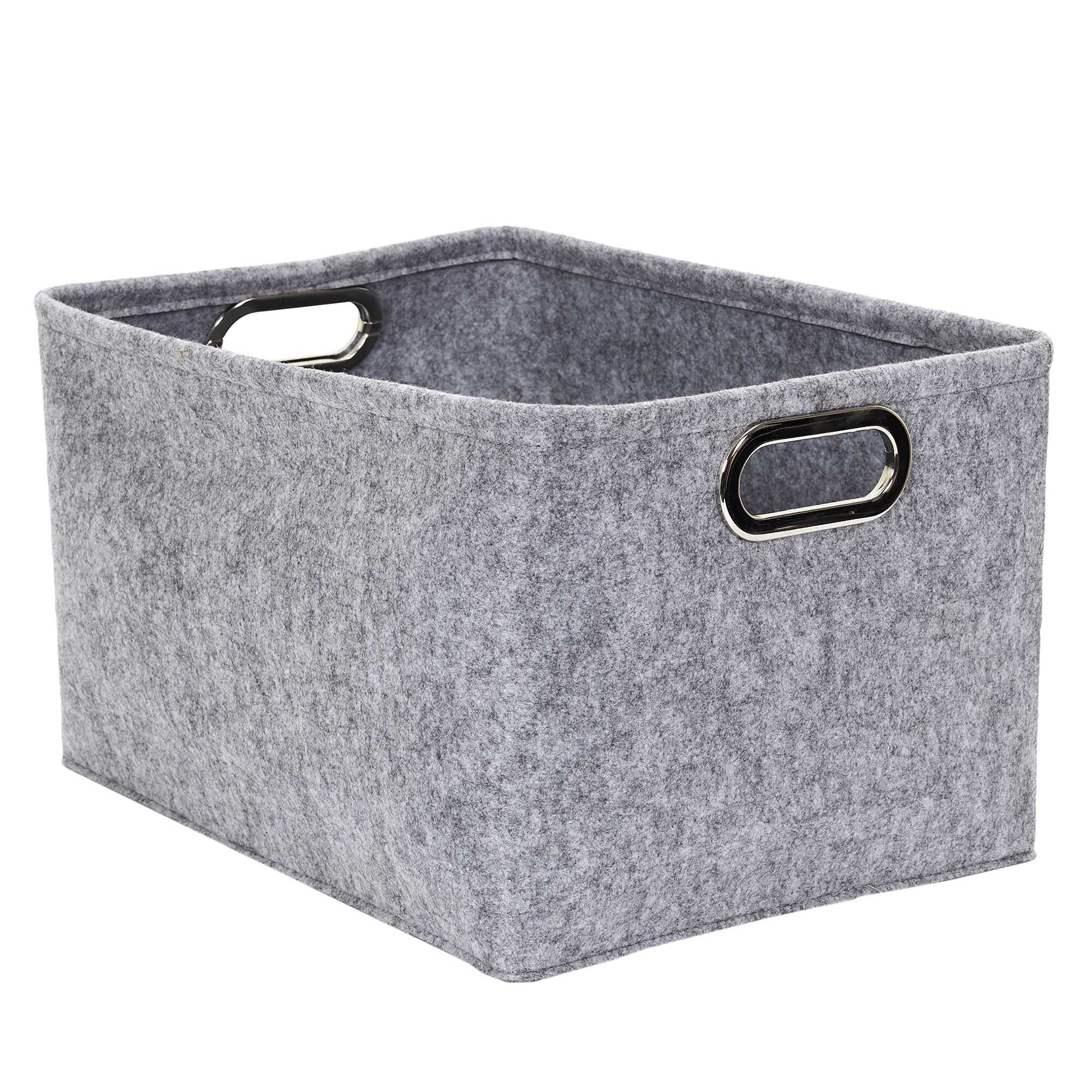 PANIER DE RANGEMENT CARRE ANSES METAL X2