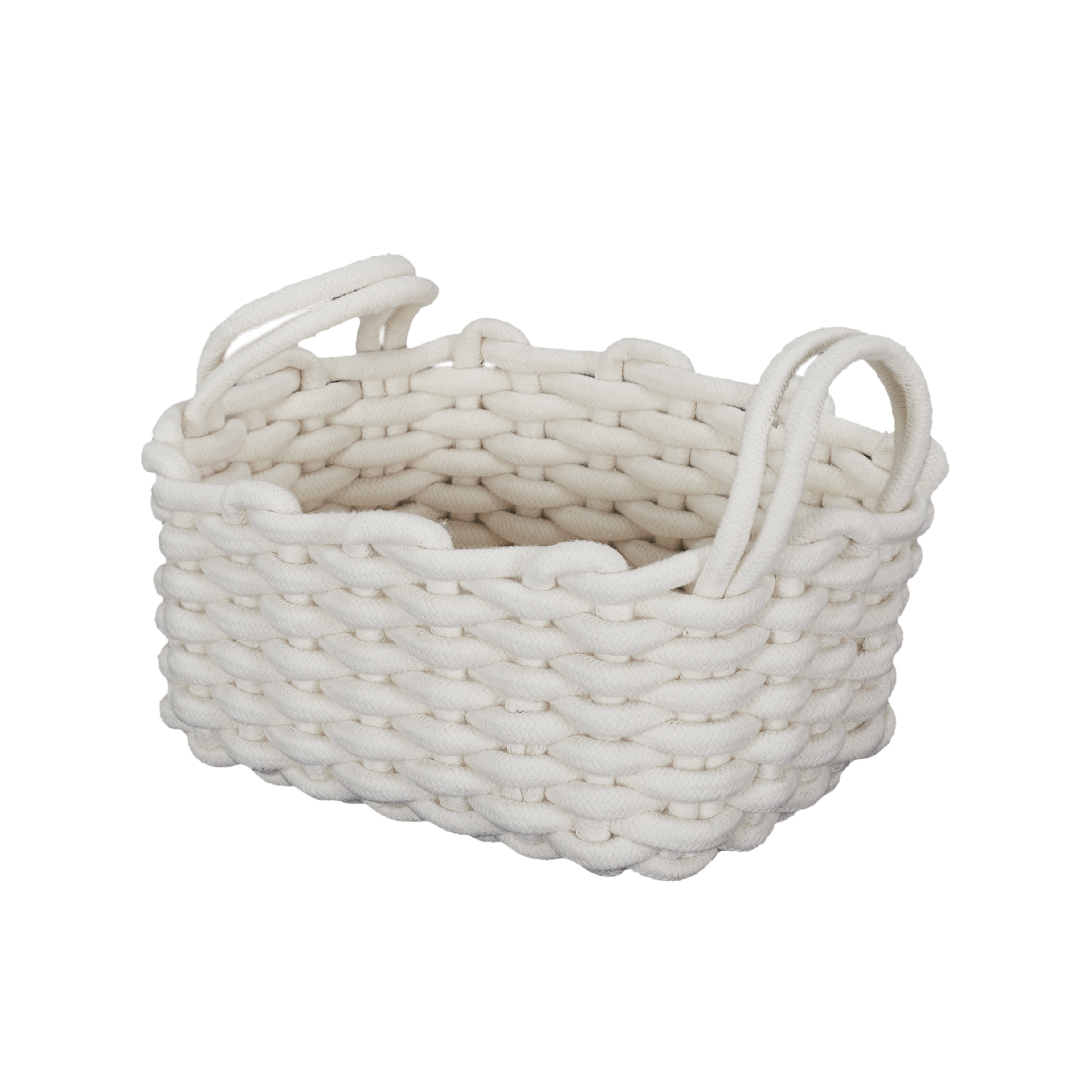 PANIER TRICOT BLANC X3