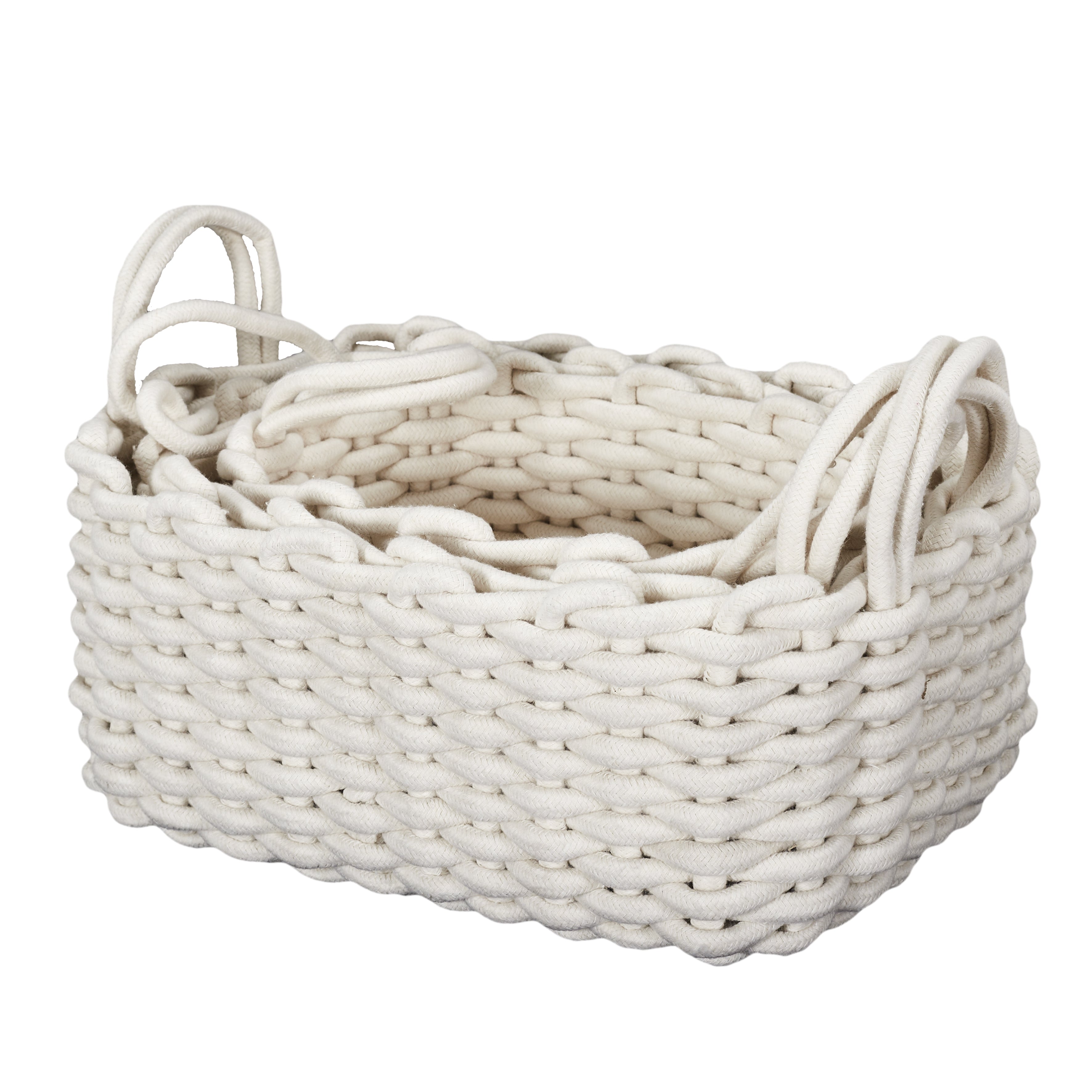 PANIER TRICOT BLANC X3