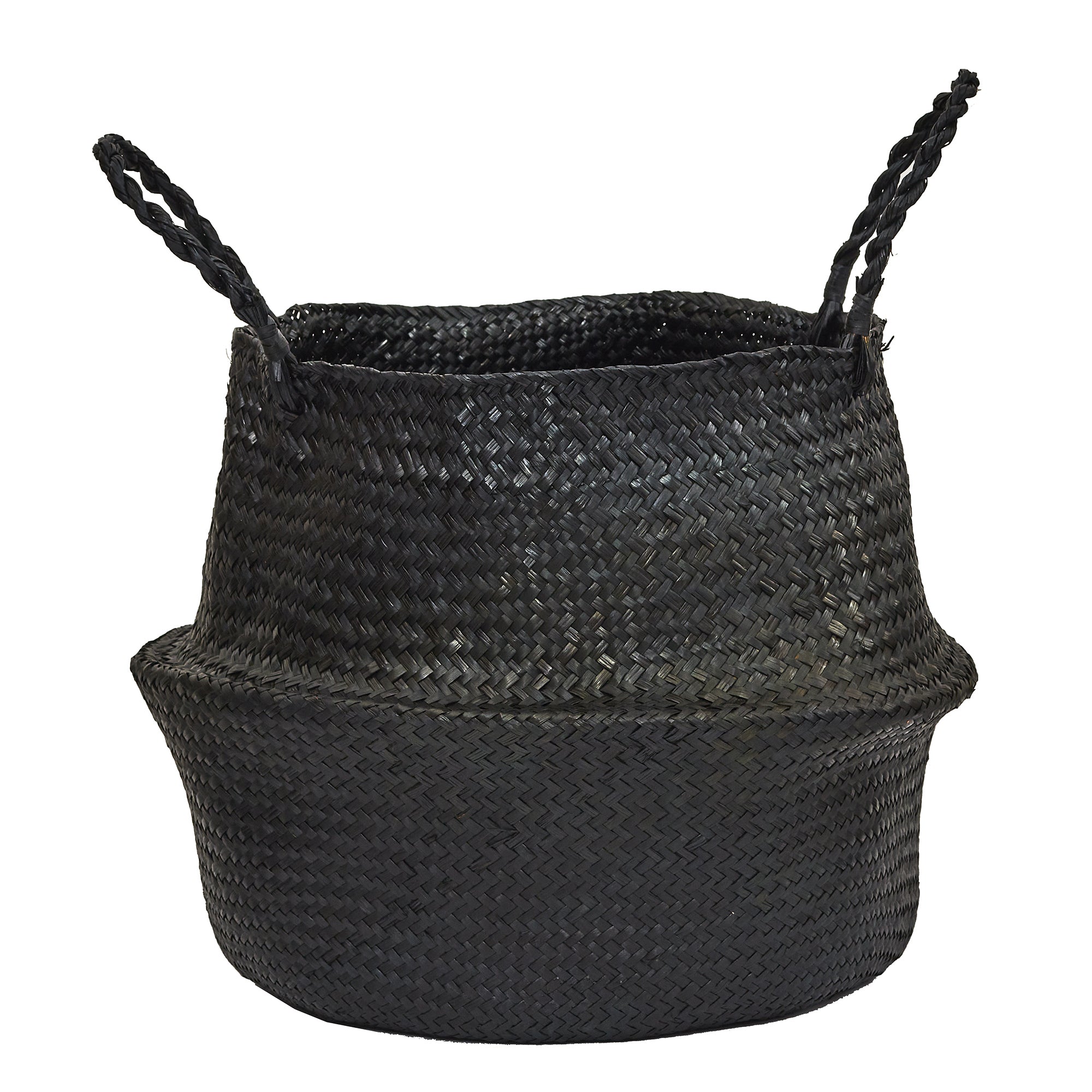 PANIER ARRONDI JONC DE MER NOIR X3