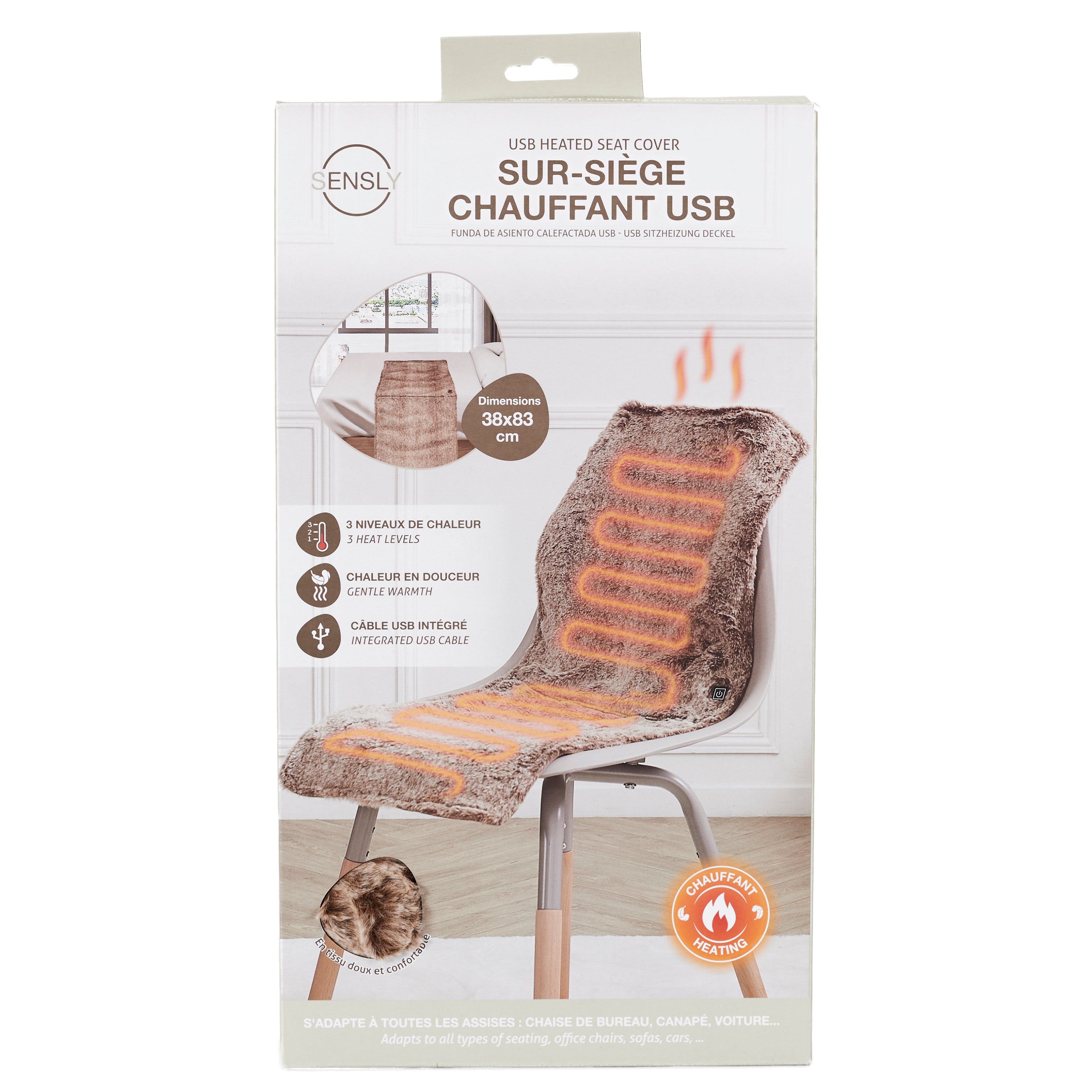 JETE DE CHAISE CHAUFFANT USB