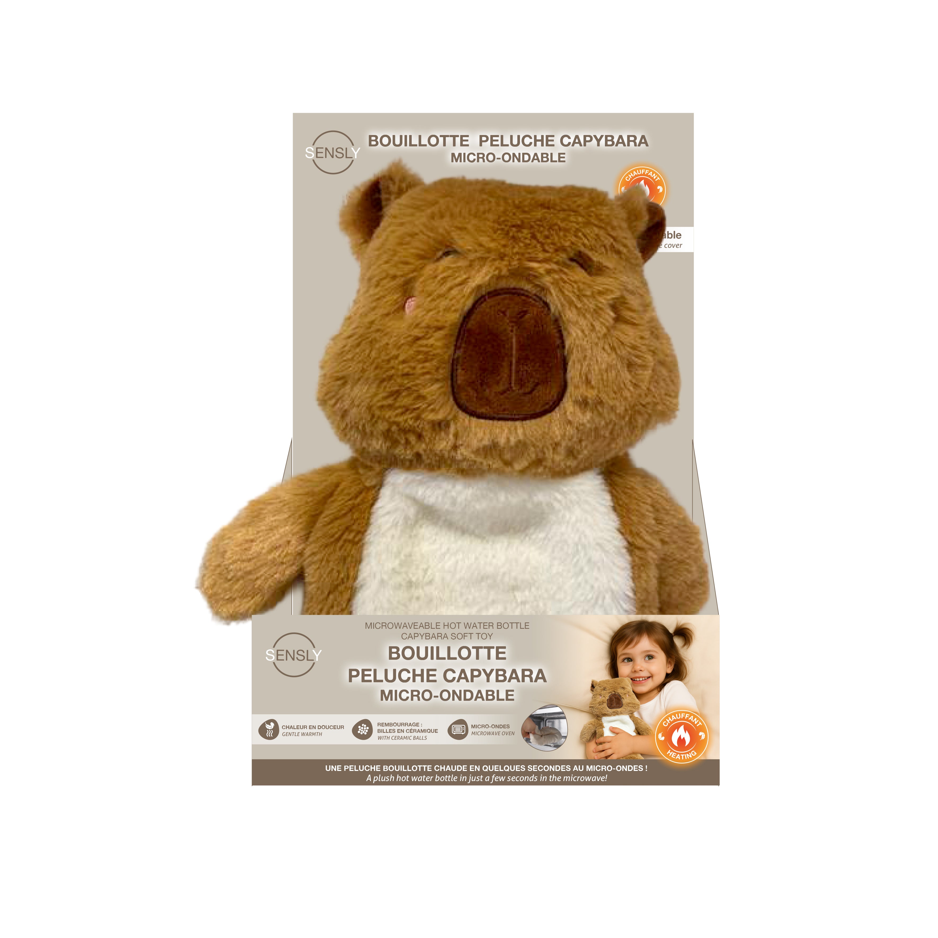 BOUILLOTTE PELUCHE MICRO ONDABLE CAPYBARA
