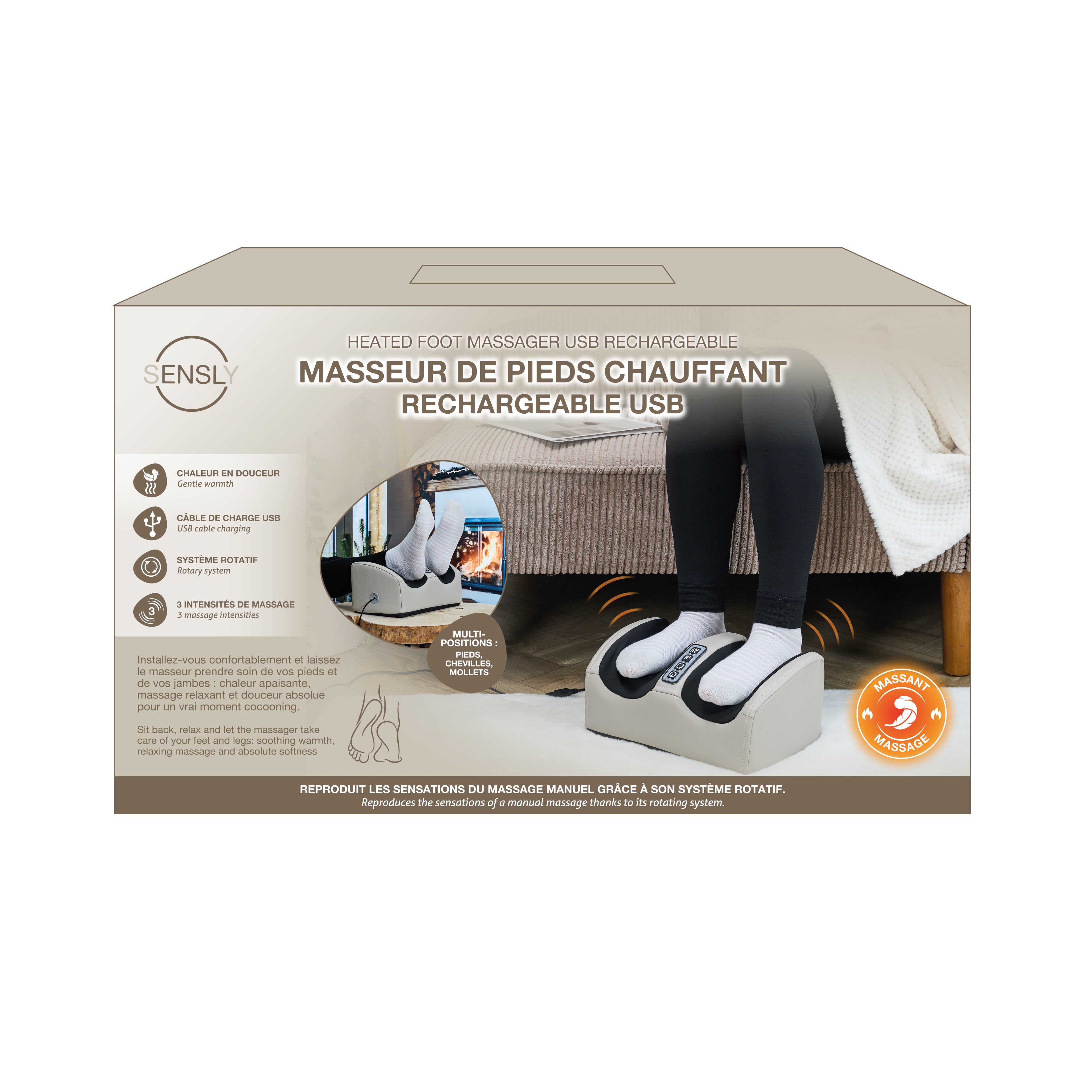 MASSEUR DE PIEDS CHAUFFANT USB