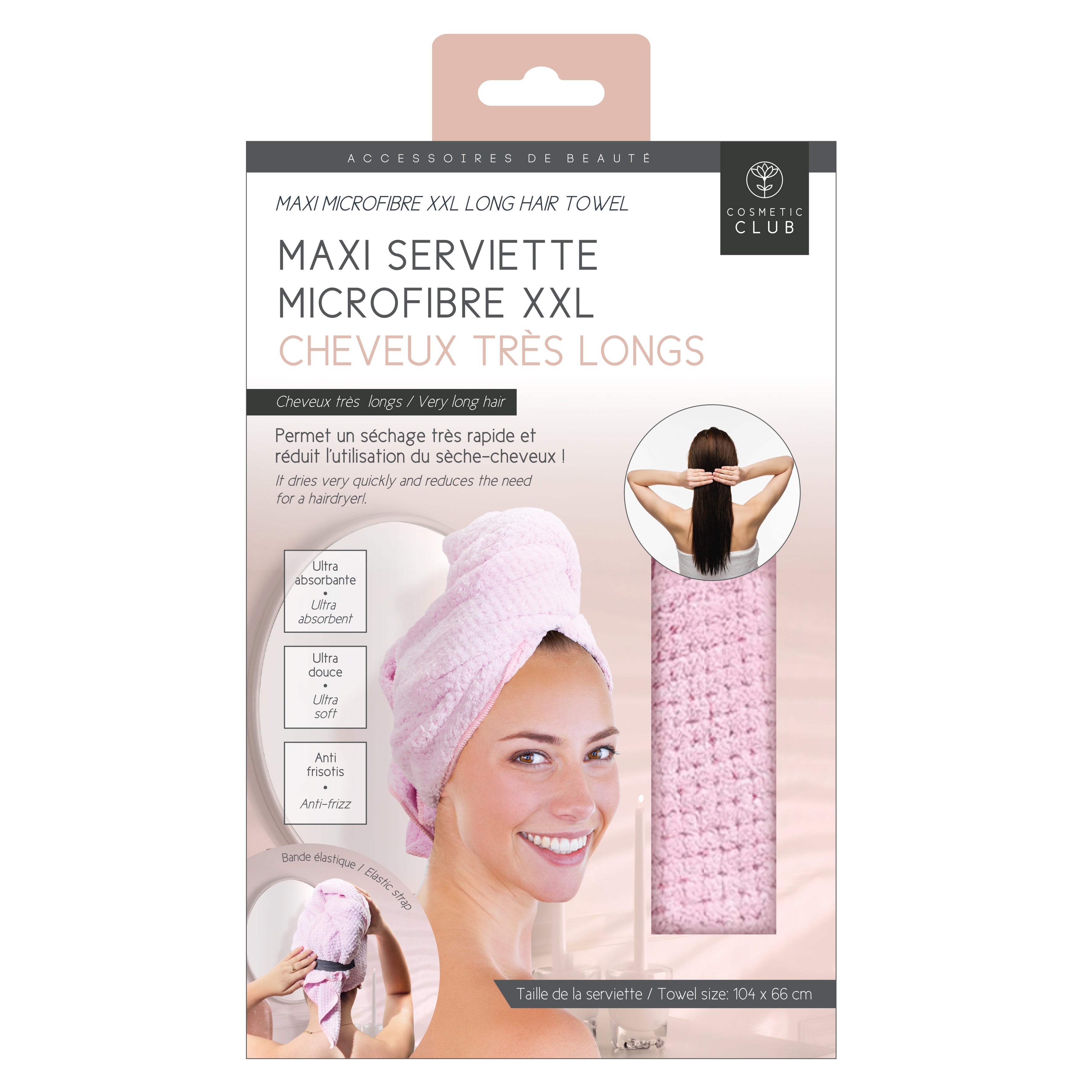 SERVIETTE MICROFIBRE CHEVEUX XXL