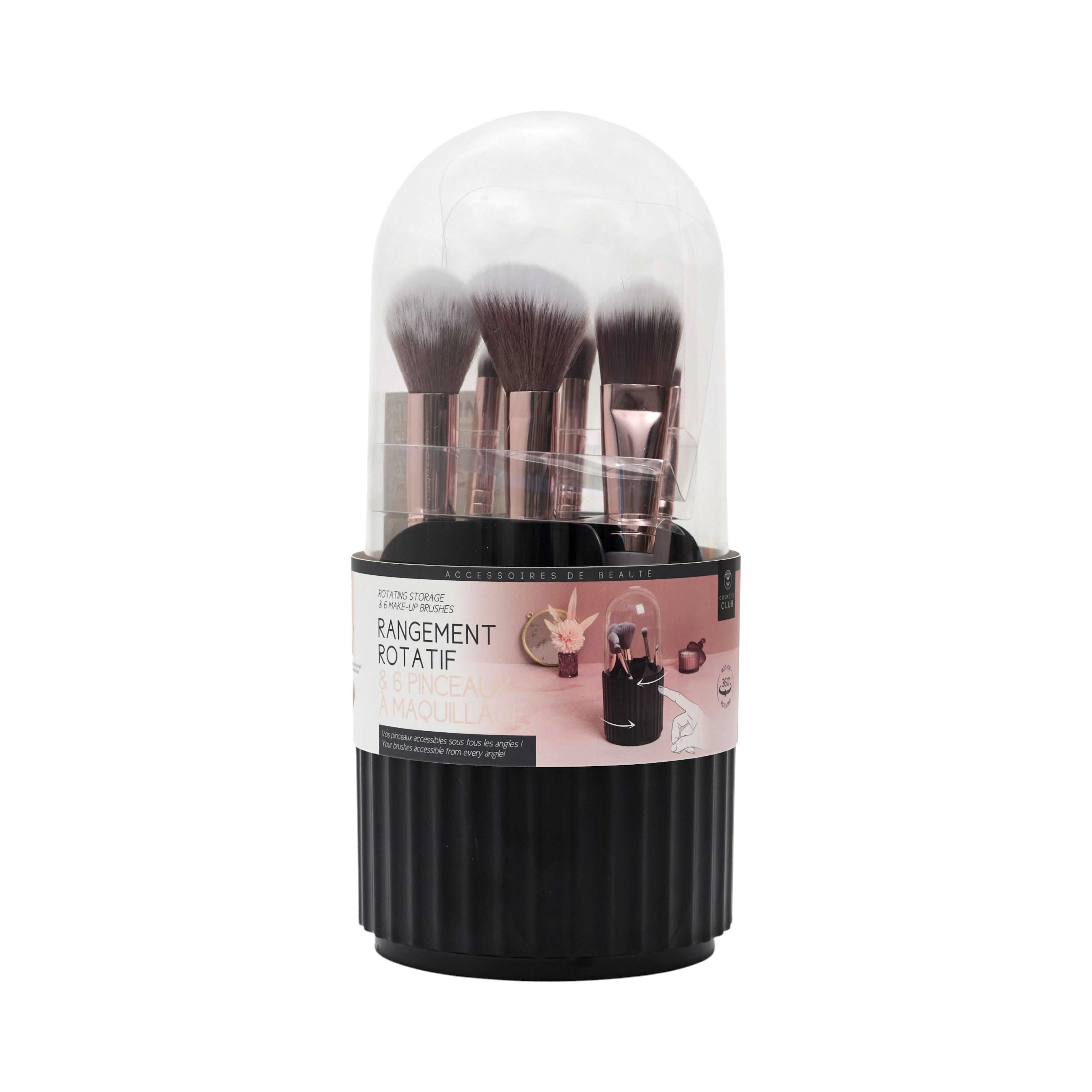 PINCEAUX MAQUILLAGE X6 AVEC RANGEMENT ROTATIF