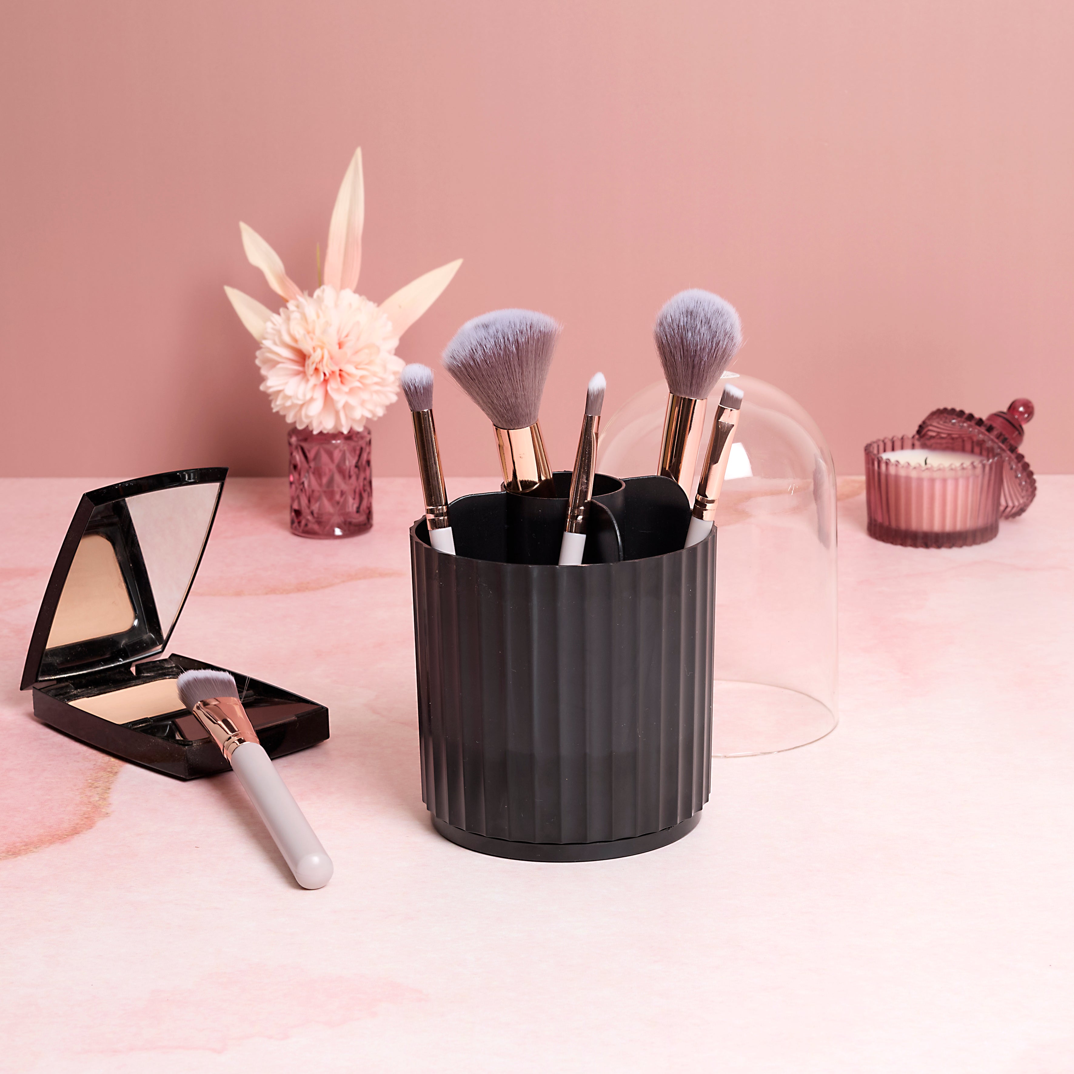 PINCEAUX MAQUILLAGE X6 AVEC RANGEMENT ROTATIF